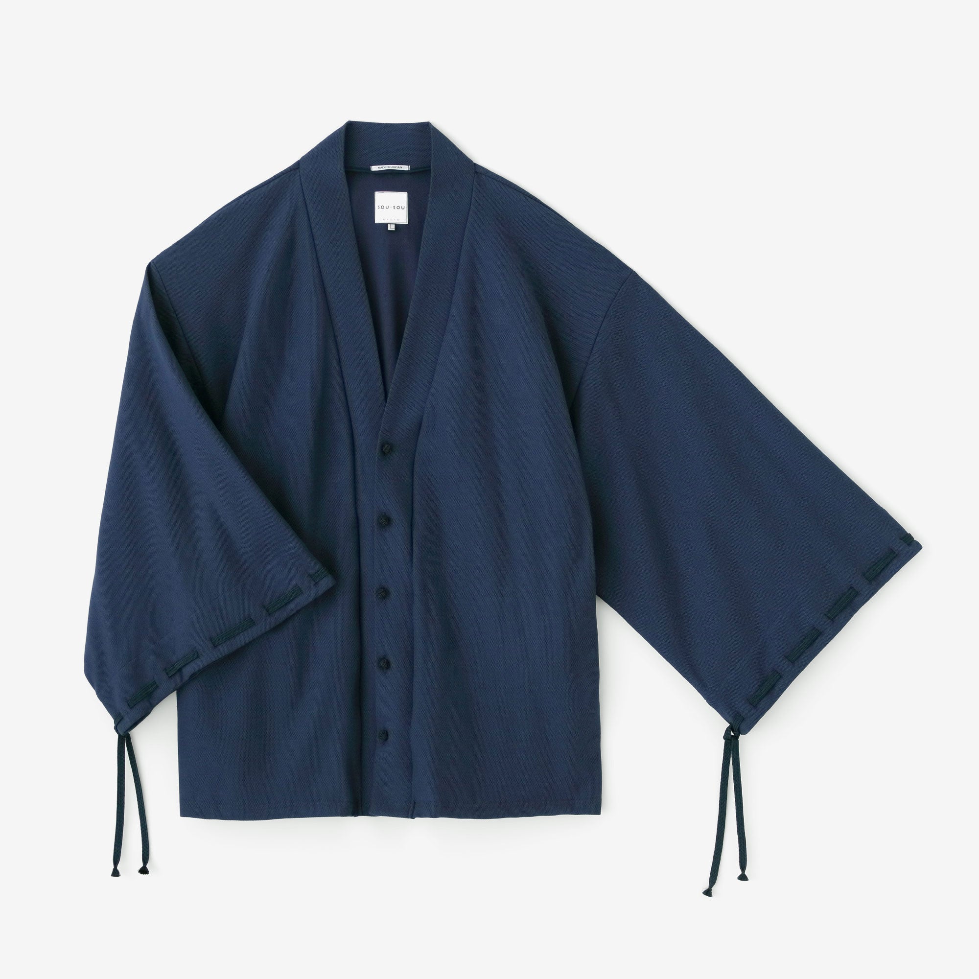 Cotton×Coolmax® Honeycomb Knit Rectangular Sleeve Earl Cardigan / Ultramarine