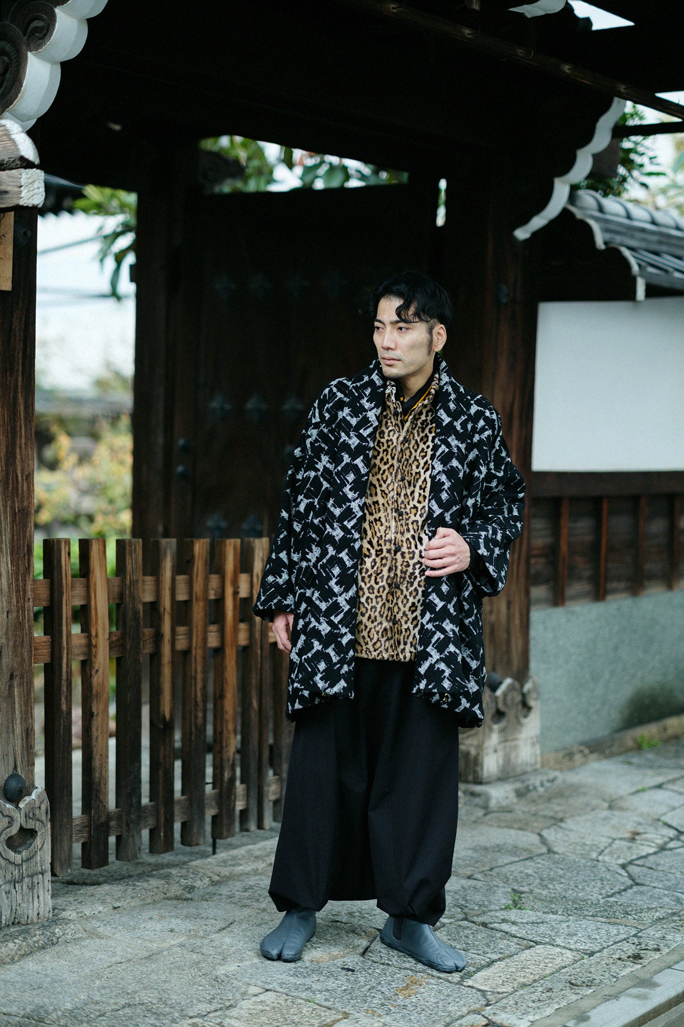 人造毛皮 唐胴衣背心／豹紋