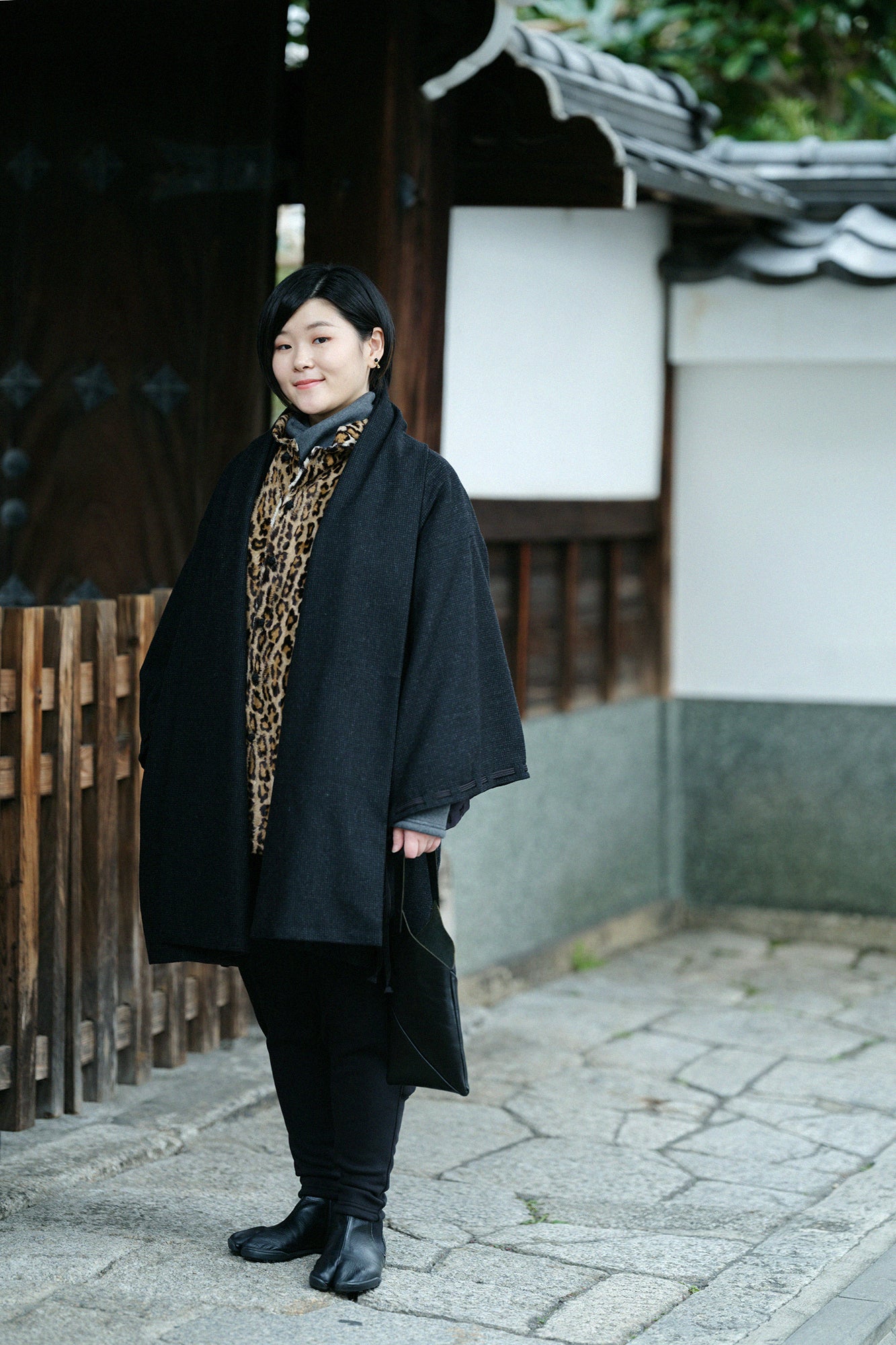 人造毛皮 唐胴衣背心／豹紋