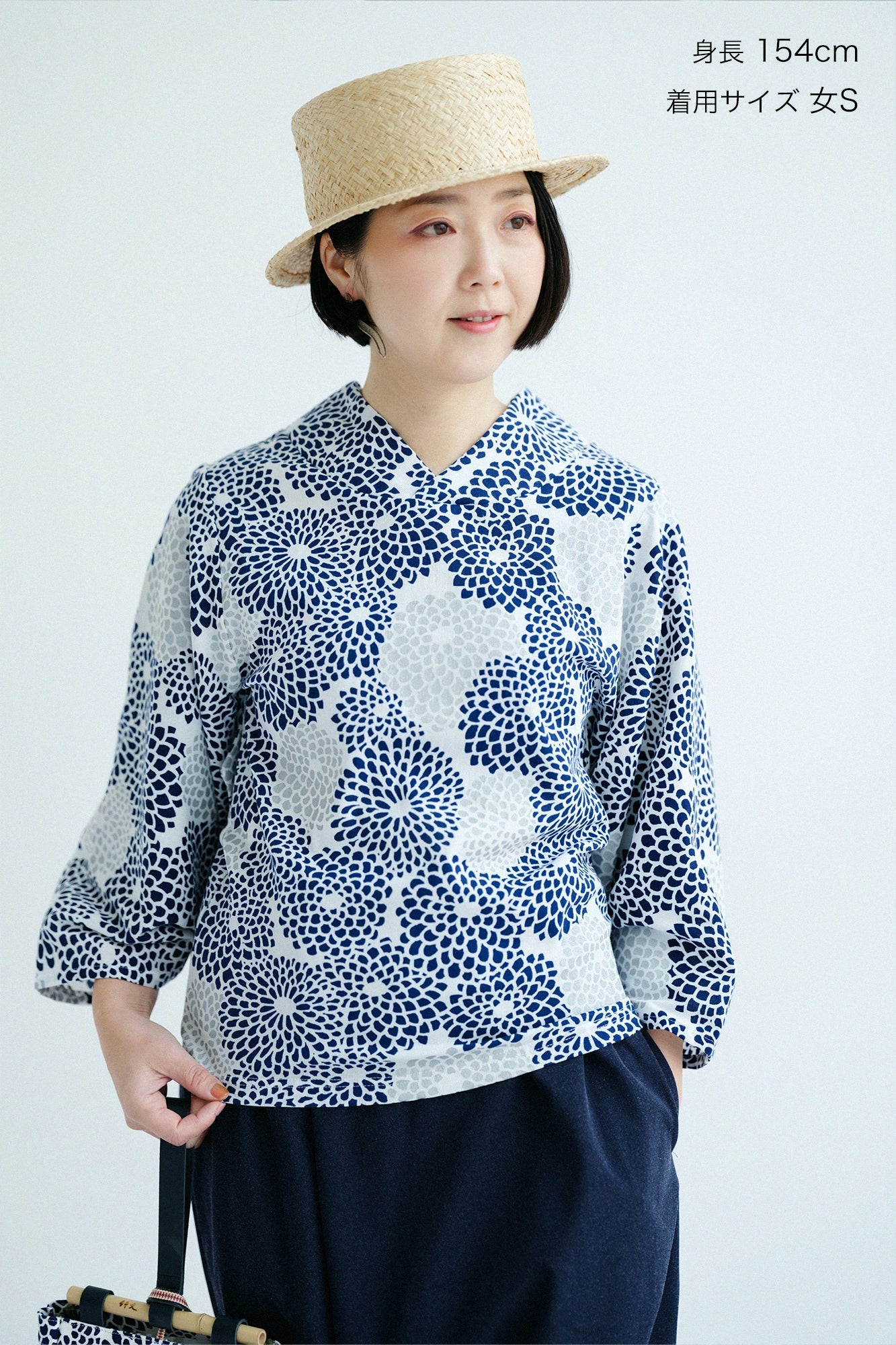 高島縮 40/40 薙（なぎ）ジバン／菊づくし 清風（せいふう）