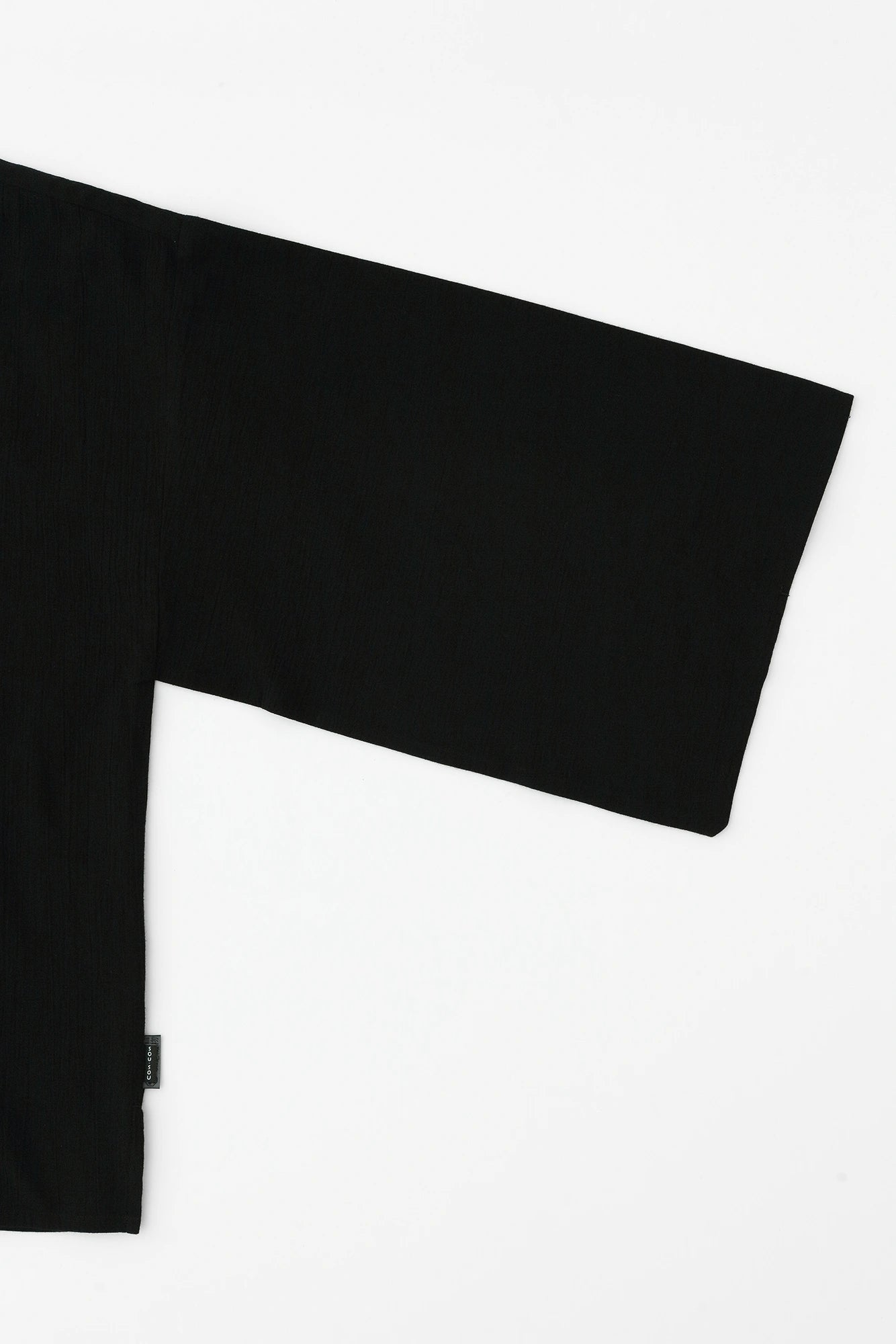 Chizimi Cotton 20/20 Kei Kimono Sleeve Blouse / Black 