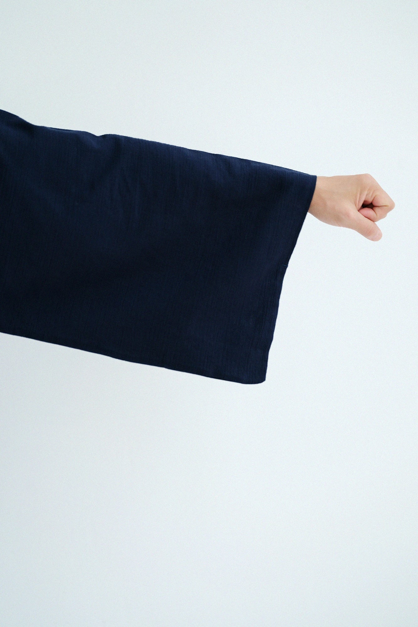 Chizimi Cotton 20/20 Kei Kimono Sleeve Blouse / Dark Blue