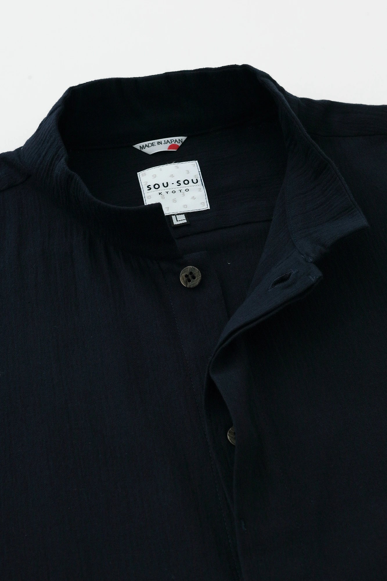 Chizimi Cotton 20/20 Kei Kimono Sleeve Blouse / Dark Blue