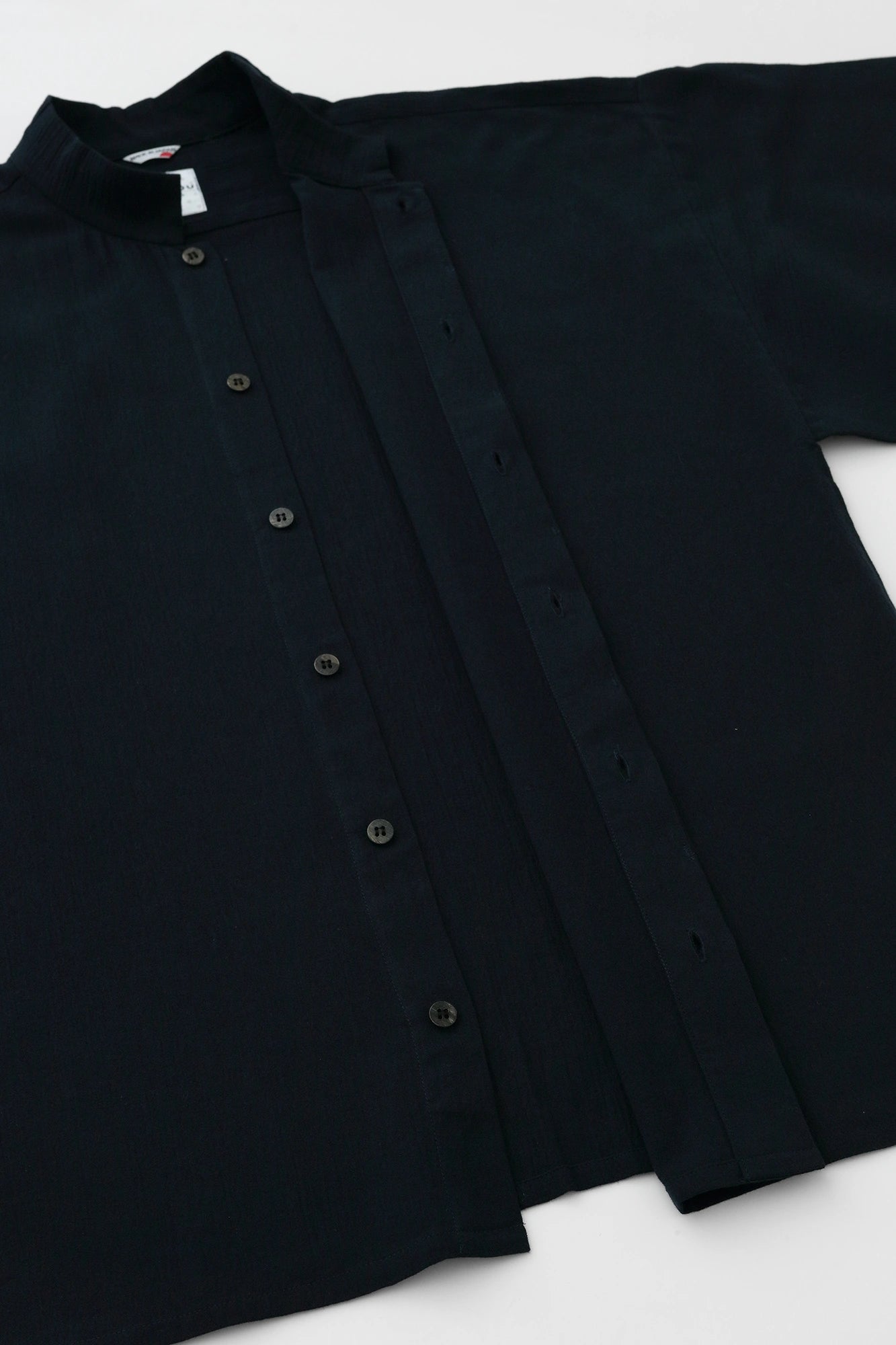 Chizimi Cotton 20/20 Kei Kimono Sleeve Blouse / Dark Blue