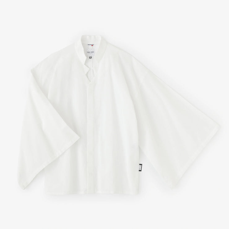 高岛缩棉20/20 信秀和服袖衬衫／白色