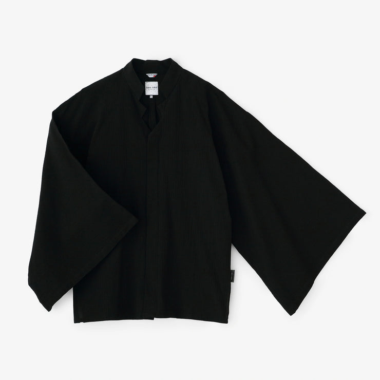高岛缩棉20/20 信秀和服袖衬衫／黑色