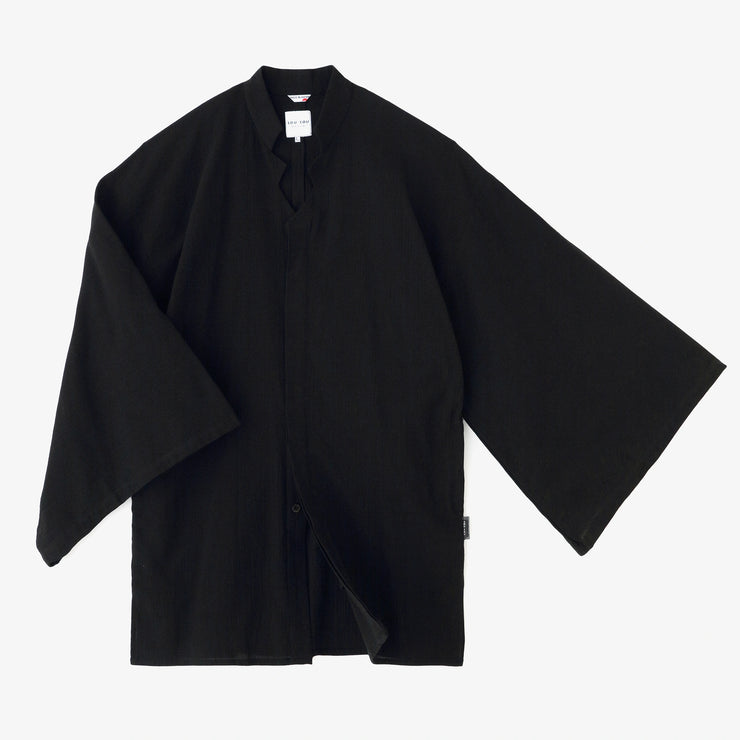 高岛缩棉20/20 信秀和服袖长衬衫／黑色