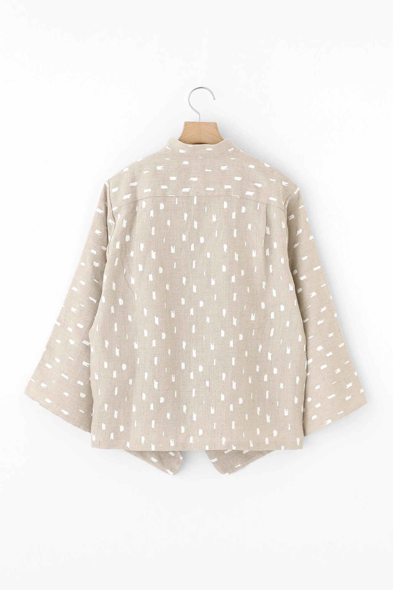 Linen Kimono Sleeve Blouse / Scattered Clouds Beige 