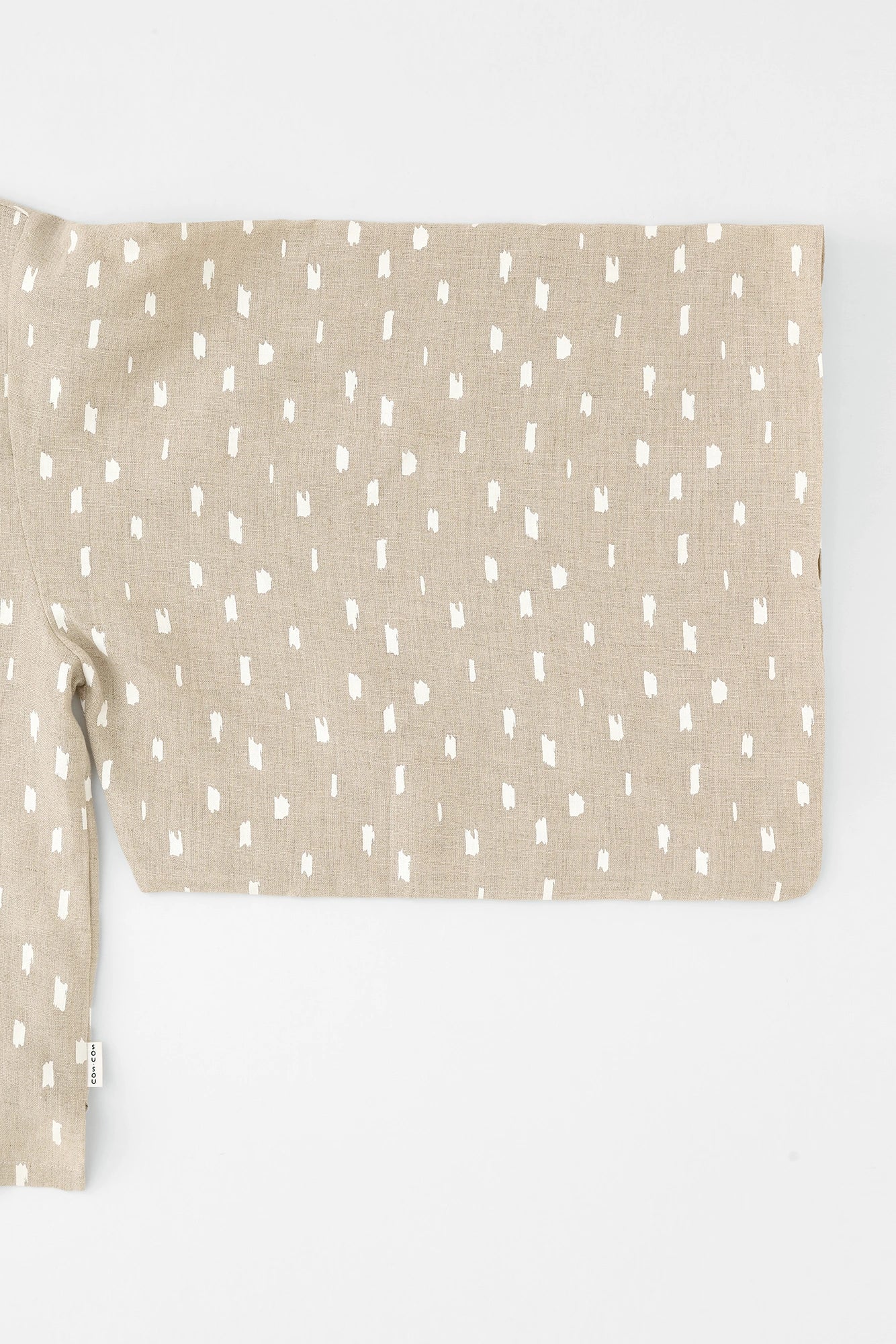 Linen Kimono Sleeve Blouse / Scattered Clouds Beige 