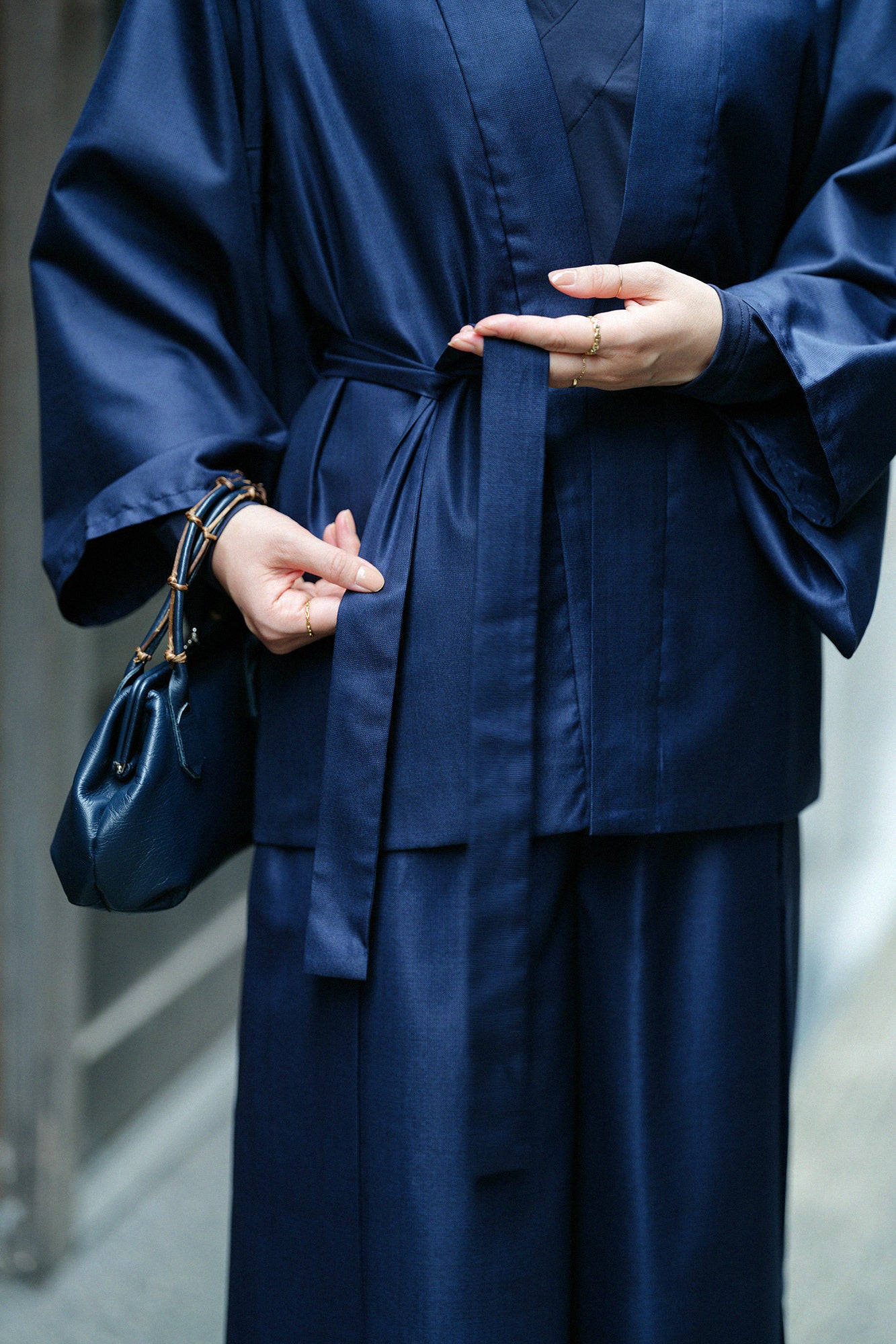 42雙線 梳毛 短羽織外套 附襯裡／黑色