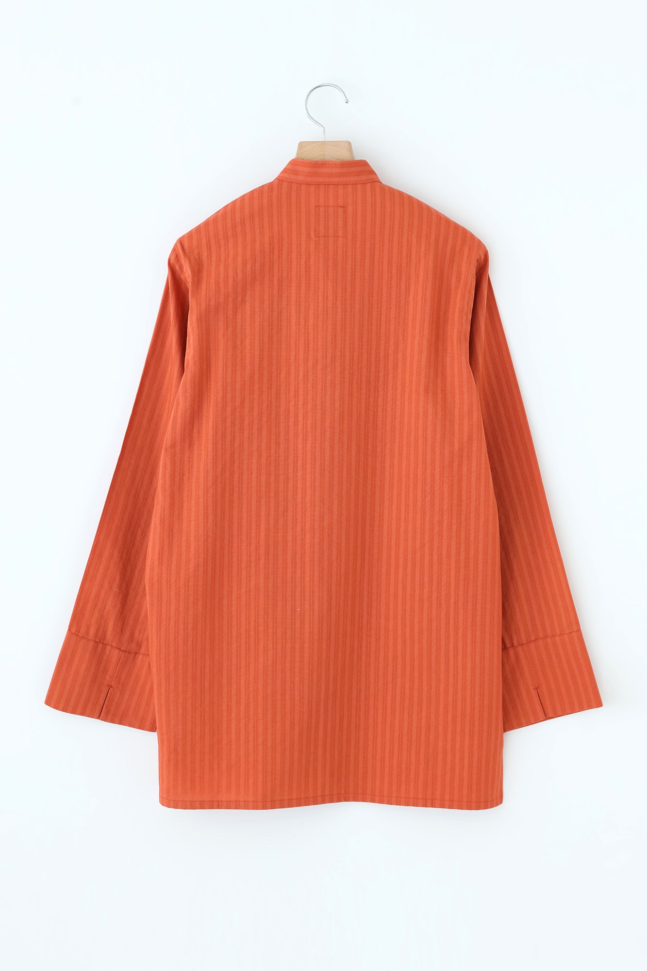 絡み織（からみおり） 円領長襯衣（えんりょうながしんい）／柿色（かきいろ）