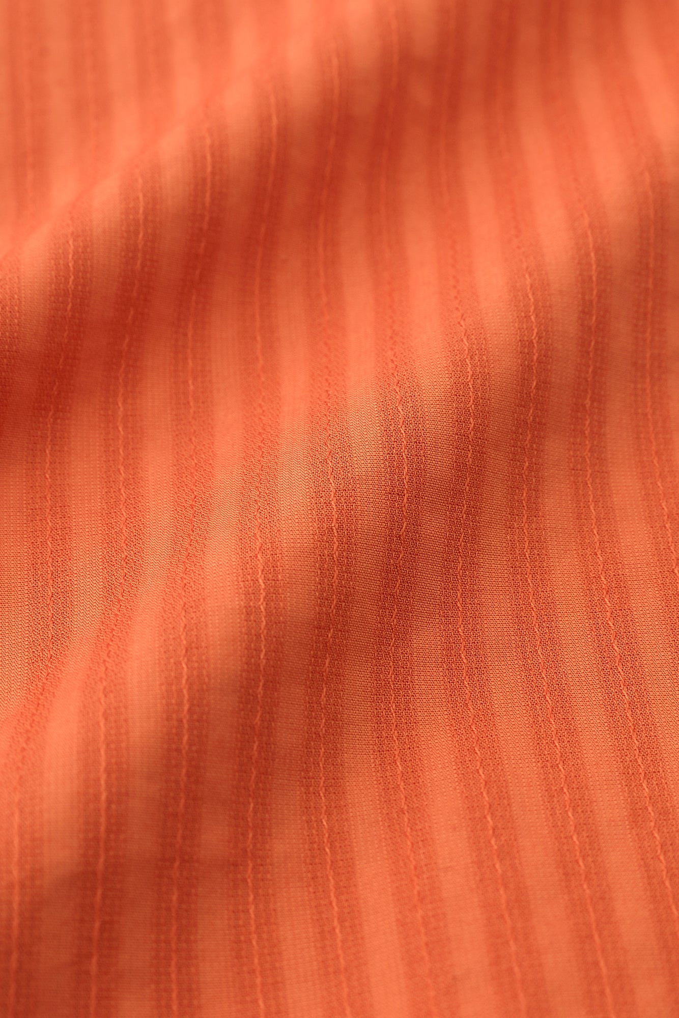 絡み織（からみおり） 円領長襯衣（えんりょうながしんい）／柿色（かきいろ）