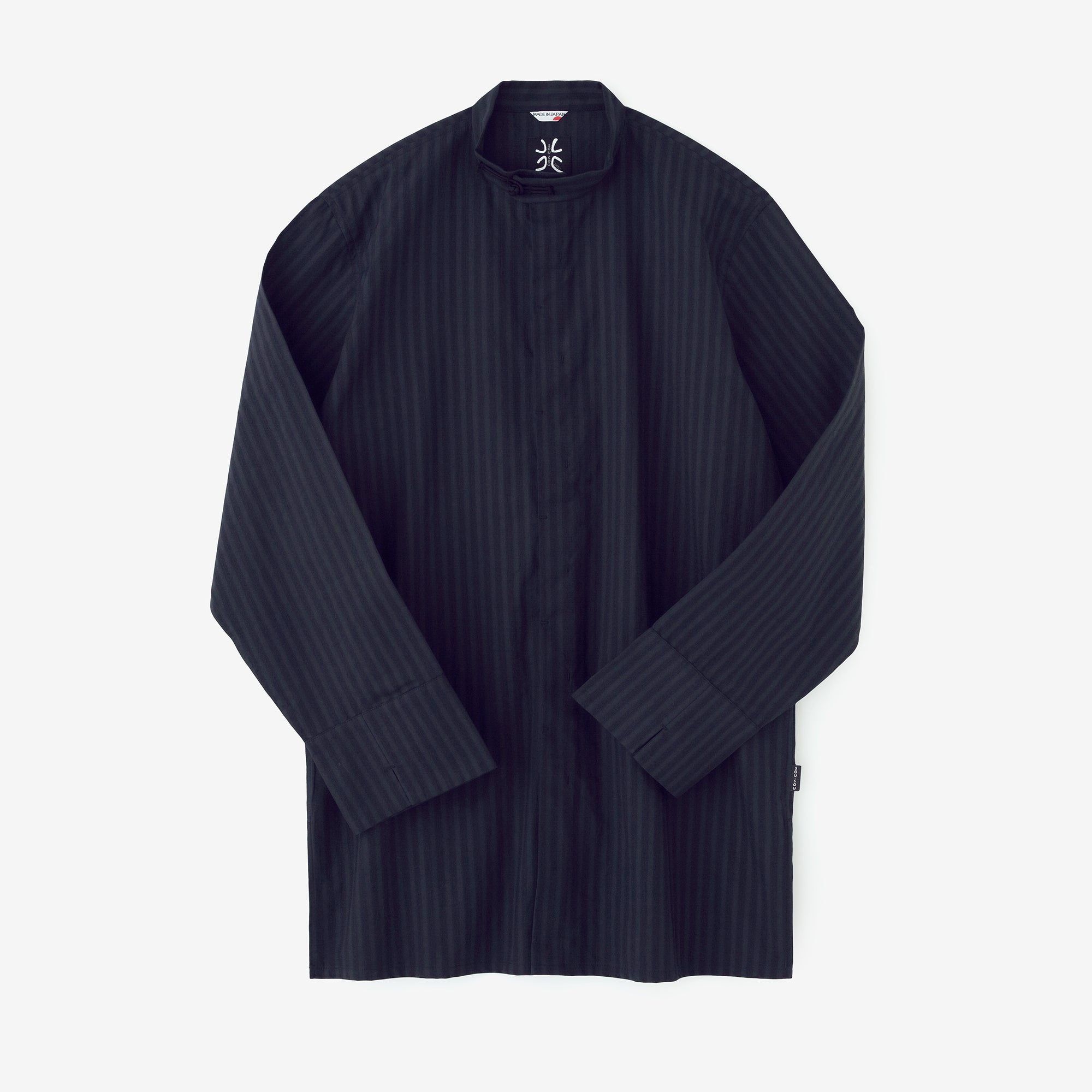 絡み織（からみおり） 円領長襯衣（えんりょうながしんい）／濃紺（のうこん）
