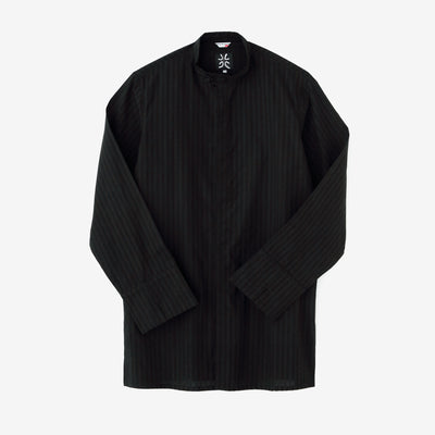 絡み織（からみおり） 円領長襯衣（えんりょうながしんい）／濡羽色（ぬればいろ）