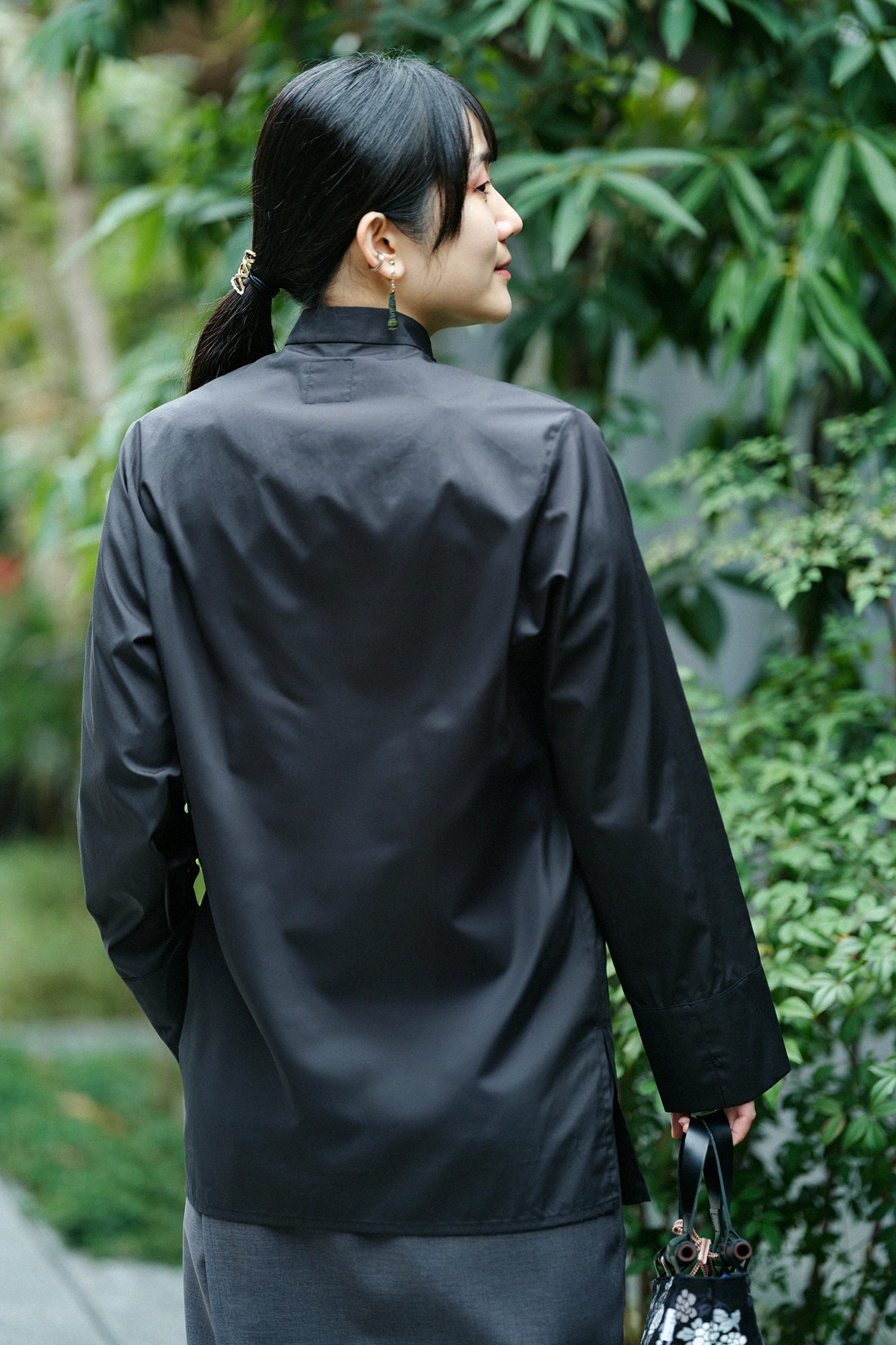 200-fach geflochtenes Rundhals-Langarmshirt (Enryō Nagashin'i) / Nurebairo (Nassfeder-Farbe) 