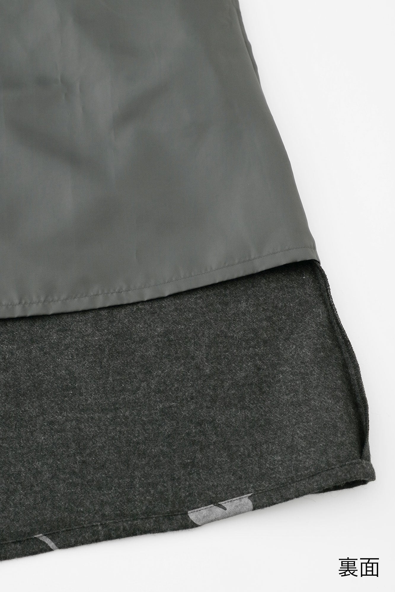 Wool Flannel Kimono Dress / Graceful Dark Ink Black