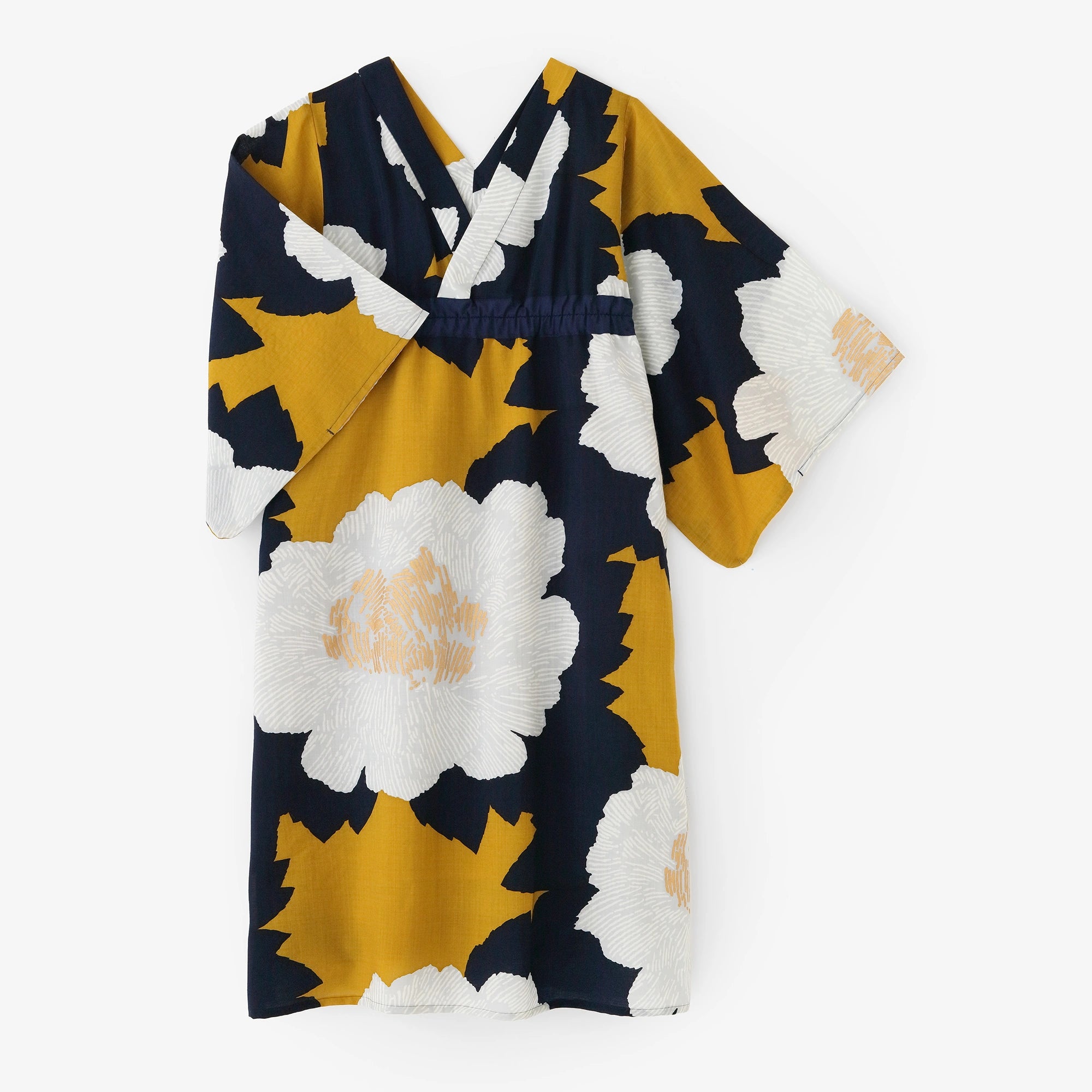 【9/22左右發貨】毛斯綸 和服形洋裝／芍藥 黄昏月