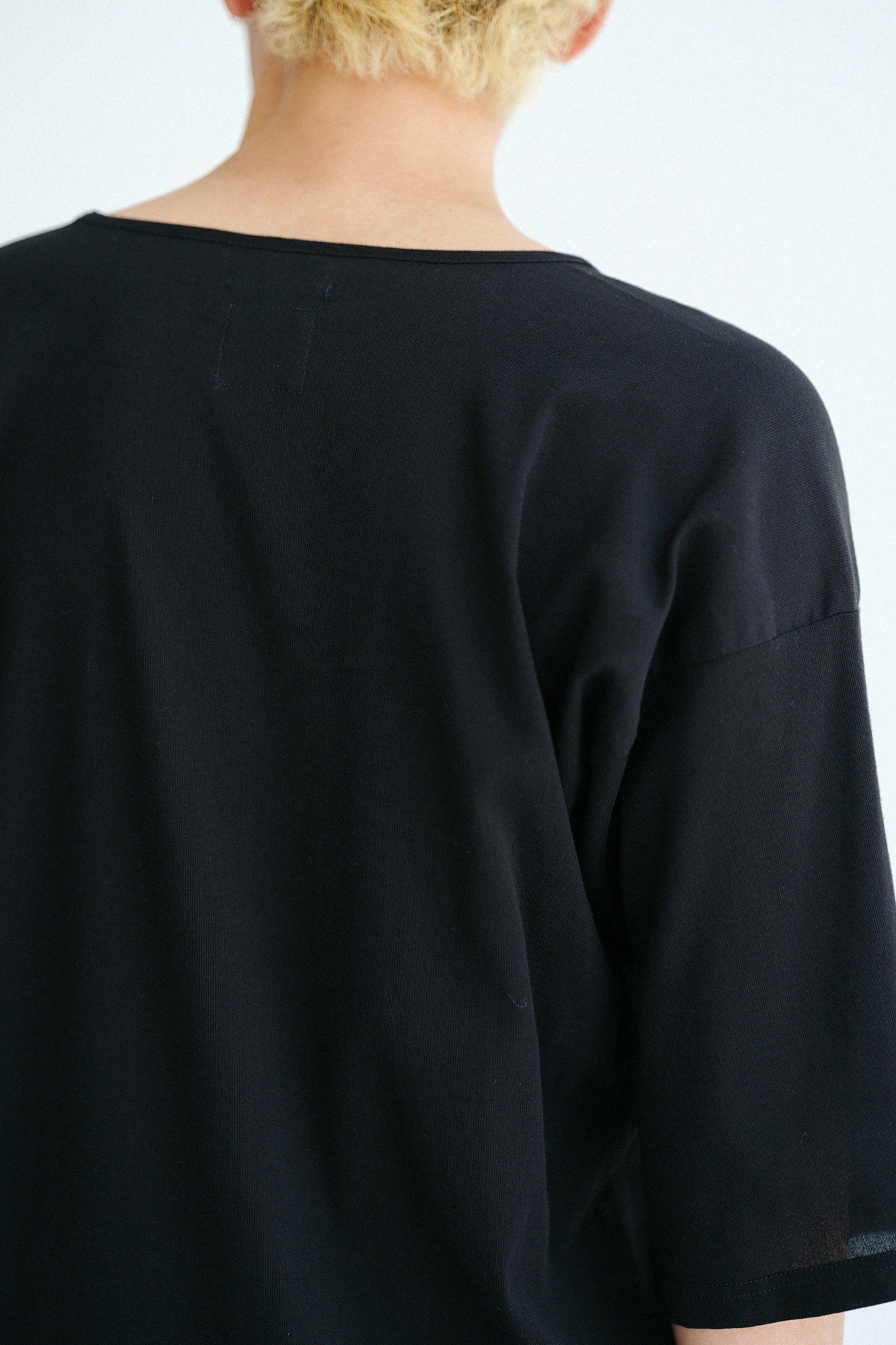 Chizimi Cotton 40/40 Fubi Kimono Inner Shirt / Black