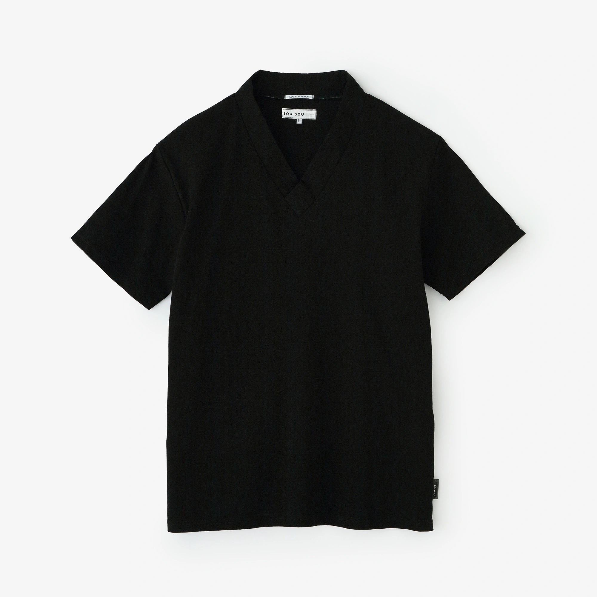 Takashima-shuku 40/40 เสื้อตัวกว้างย้อมคราม (รินเอริ) แขนสั้น/สีขนเป็ดน้ำ (นูเระบาอิโระ) 