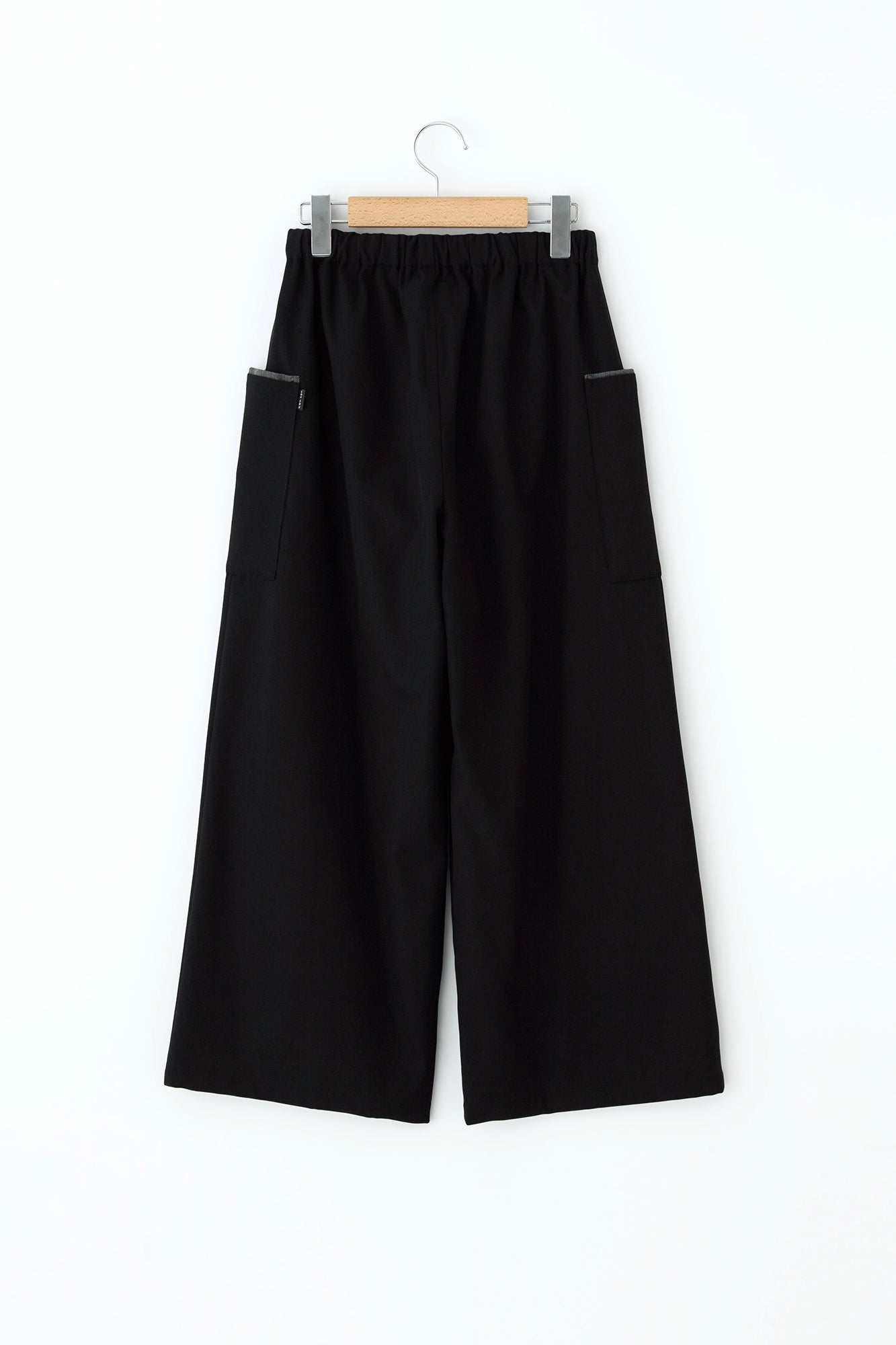 Cotton-wool Twill Weave Square Pockets Monpe Pants / Black Blue