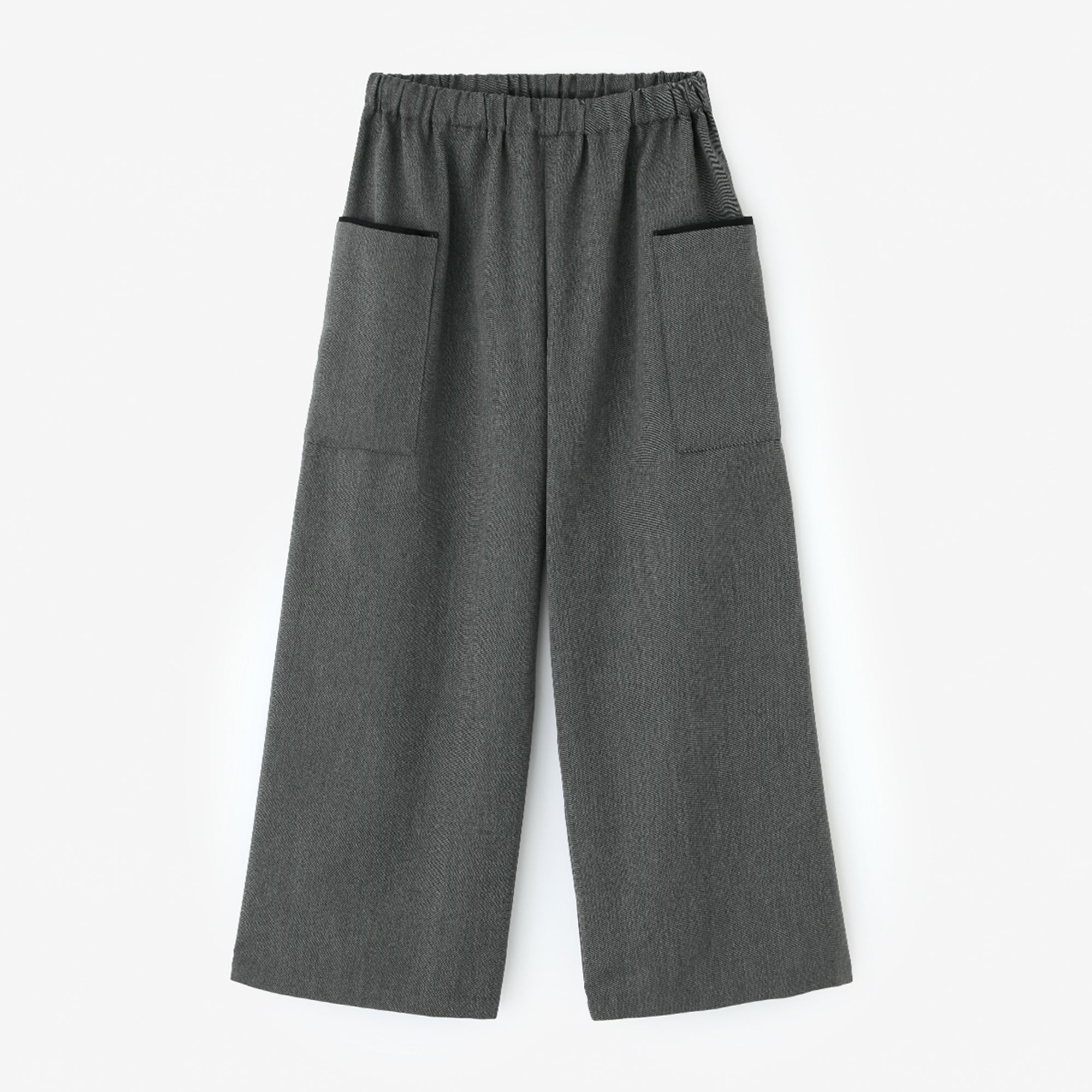 Cotton-wool Twill Weave Square Pockets Monpe Pants / Grey Ink