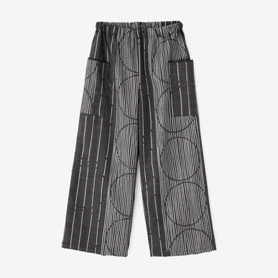 Combed Yarn Lattice Weave Kisaragi Poncho / Black×Hazelnut Color