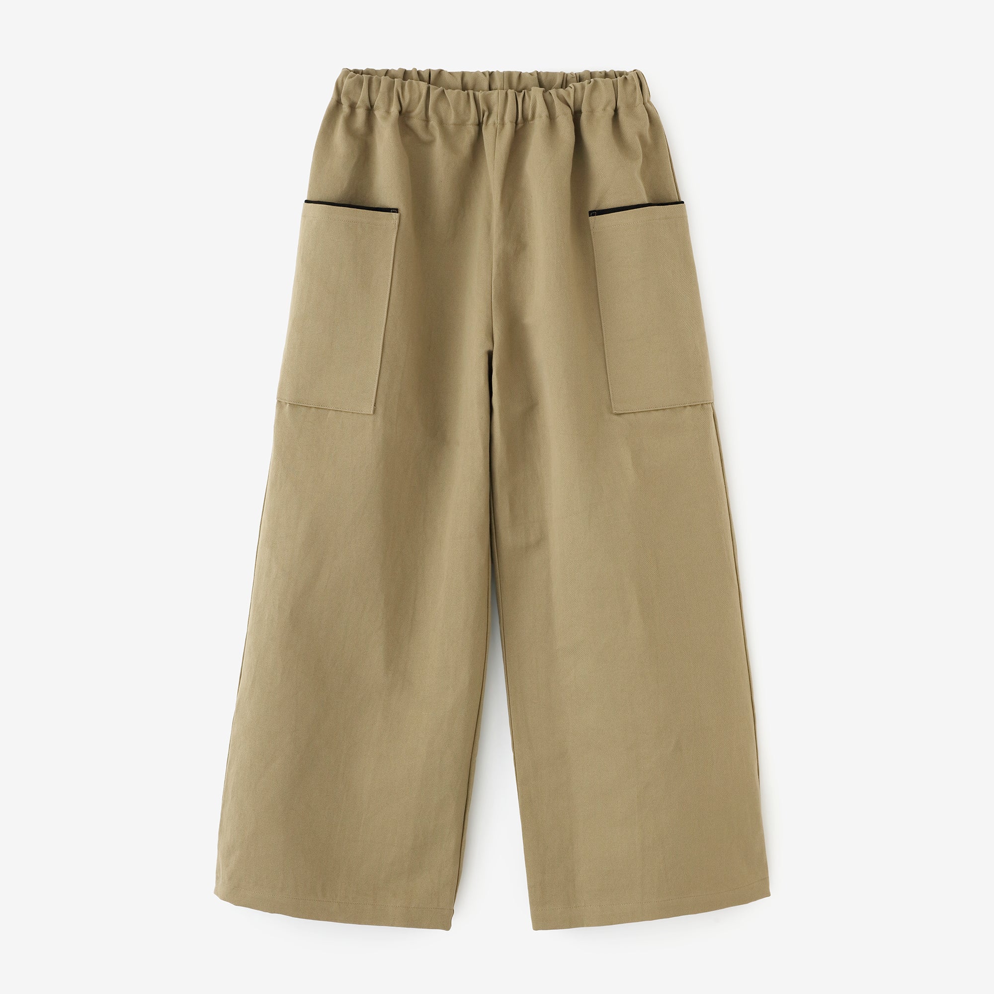 【Scheduled to ship around Mar 3】Cotton Linen Twill Weave Square Pockets Monpe Pants／Dyed Mulberry Color