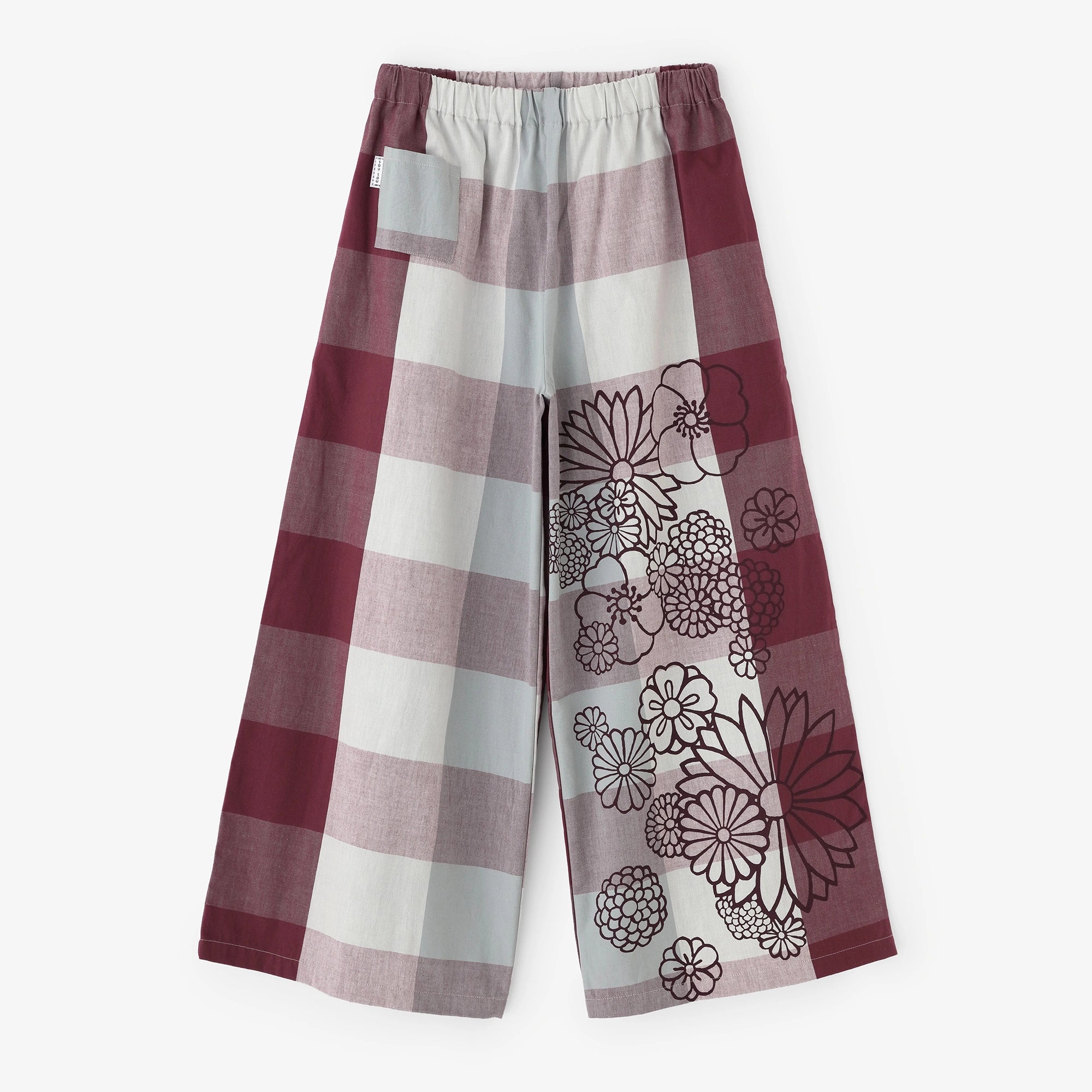 Isemomen Cotton 20/20 Wide-legged Pants／Box Plaid Sanmasu Pink