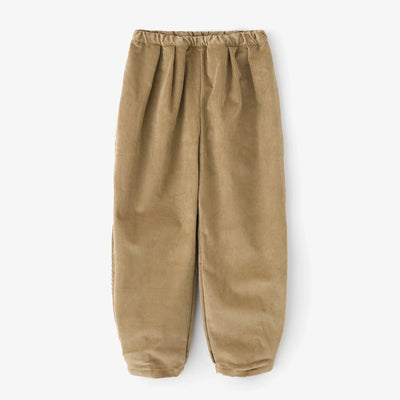 燈芯絨 畝 二褶 闊腿褲 蕾／榛果色