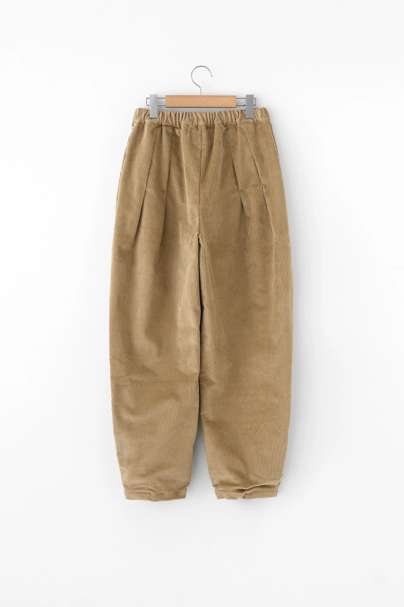 燈芯絨 畝 二褶 闊腿褲 蕾／榛果色