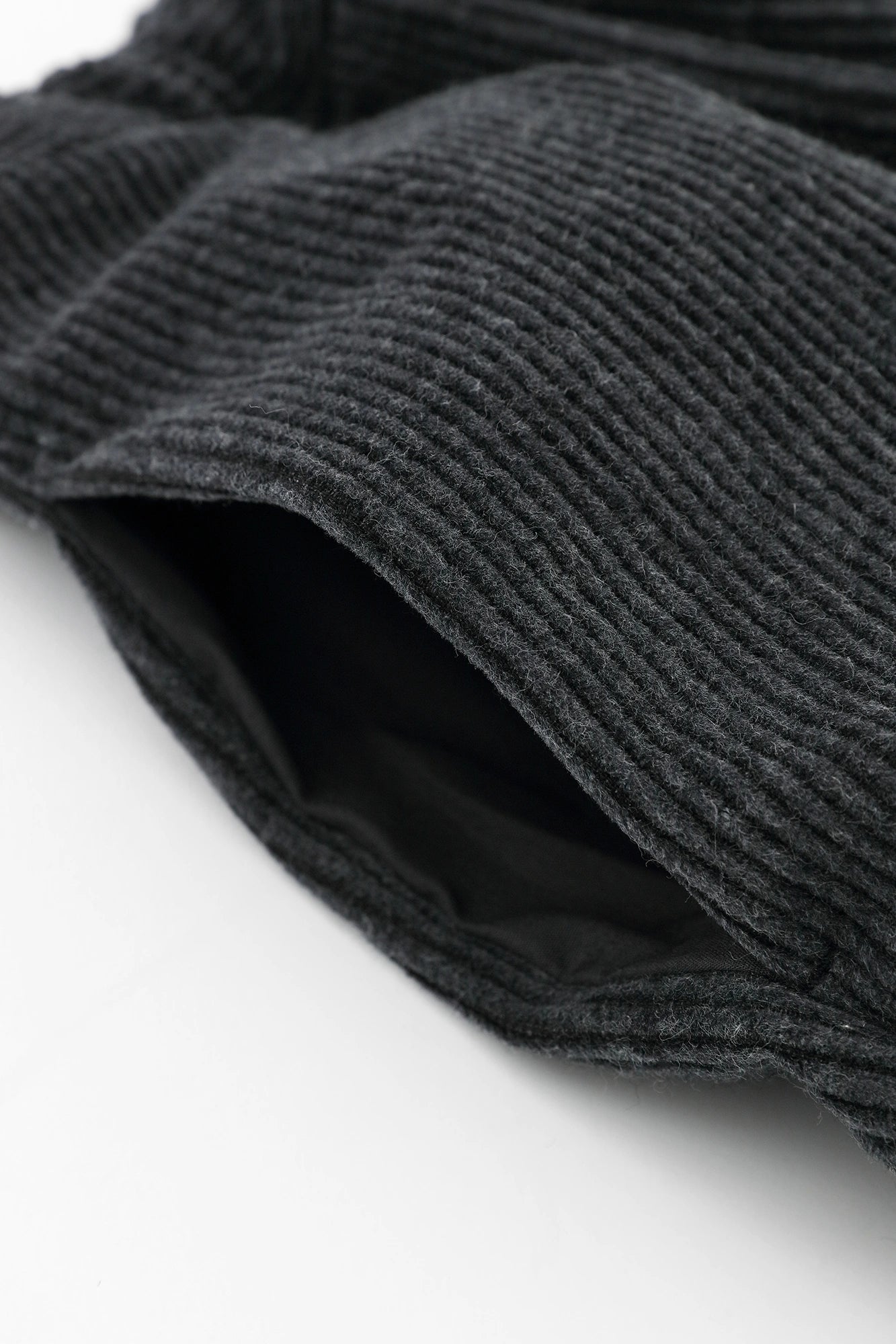 燈芯絨 畝 二褶 闊腿褲 蕾／灰墨色