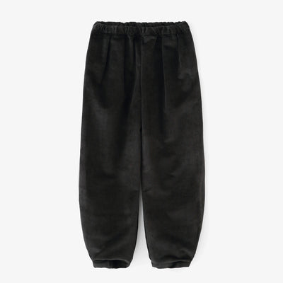 燈芯絨 畝 二褶 闊腿褲 蕾／黑色