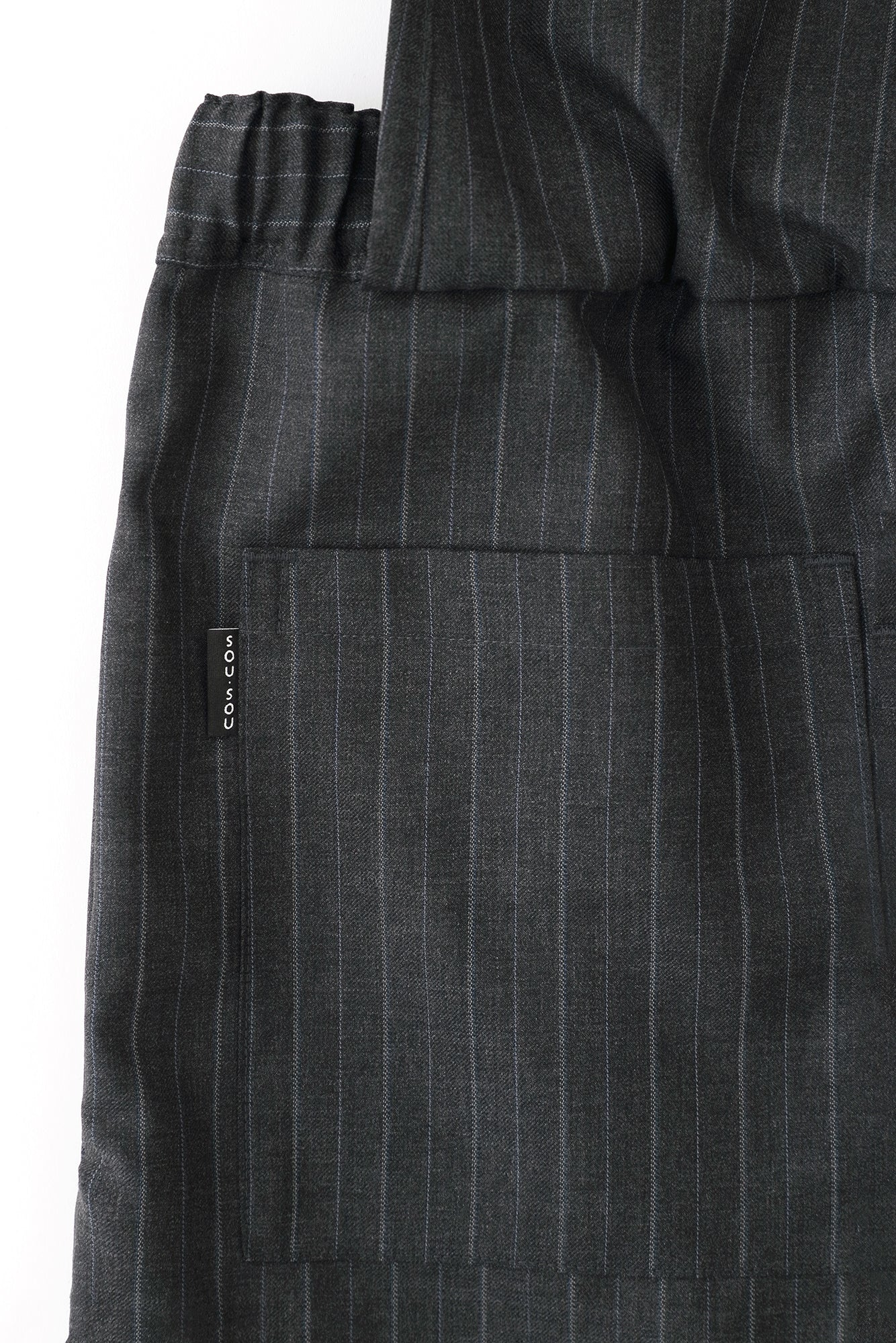 梳毛條紋 和服褲裝／濃灰