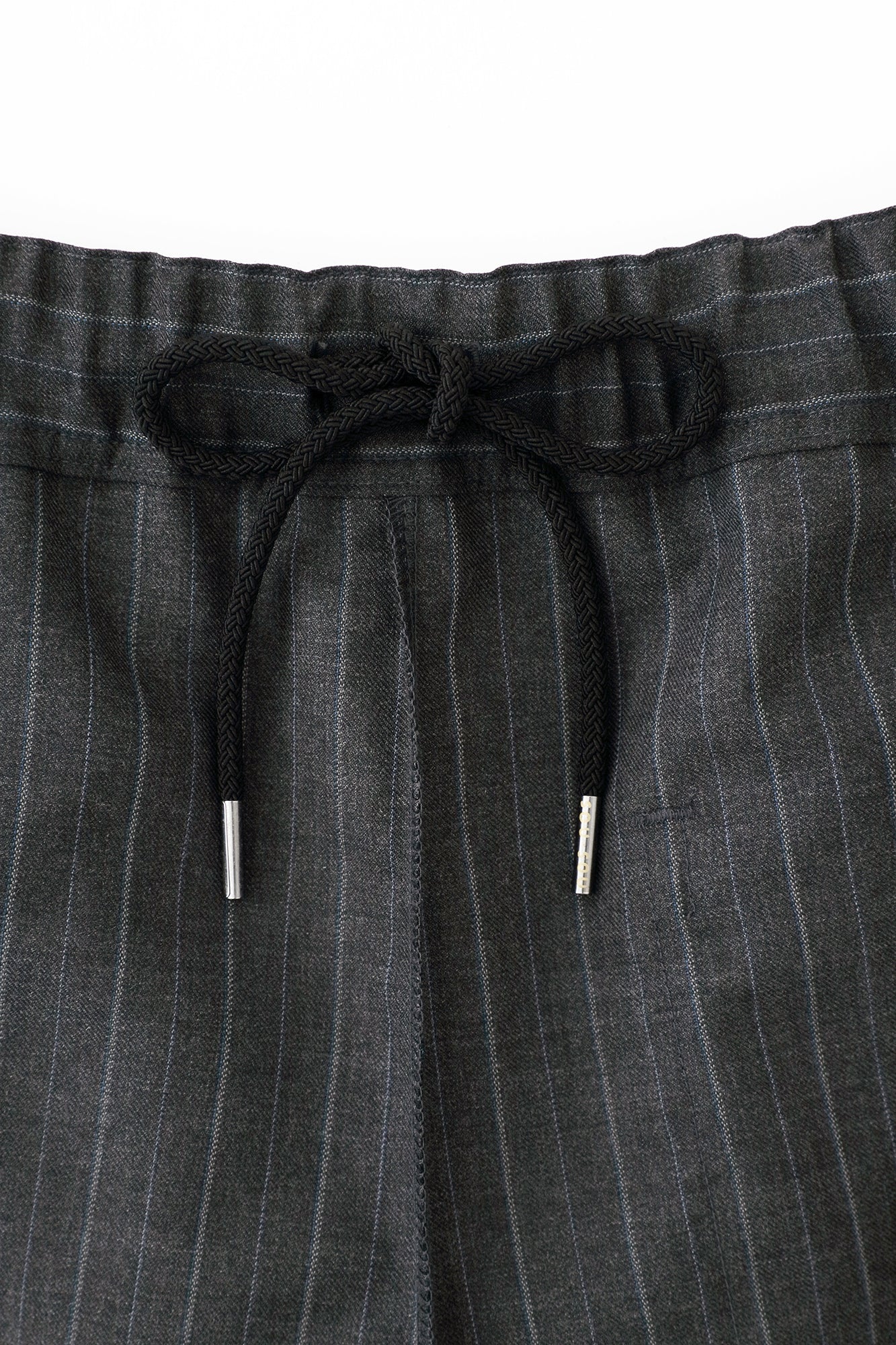 梳毛條紋 和服褲裝／濃灰