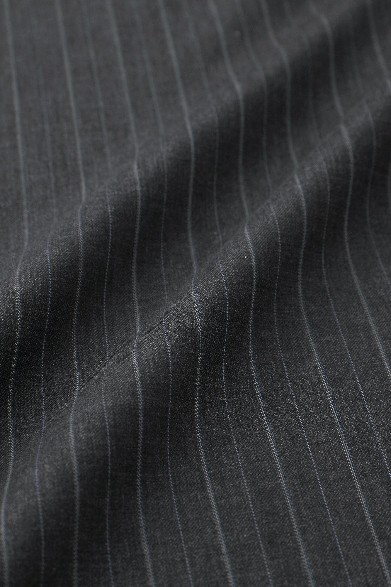 梳毛條紋 和服褲裝／濃灰