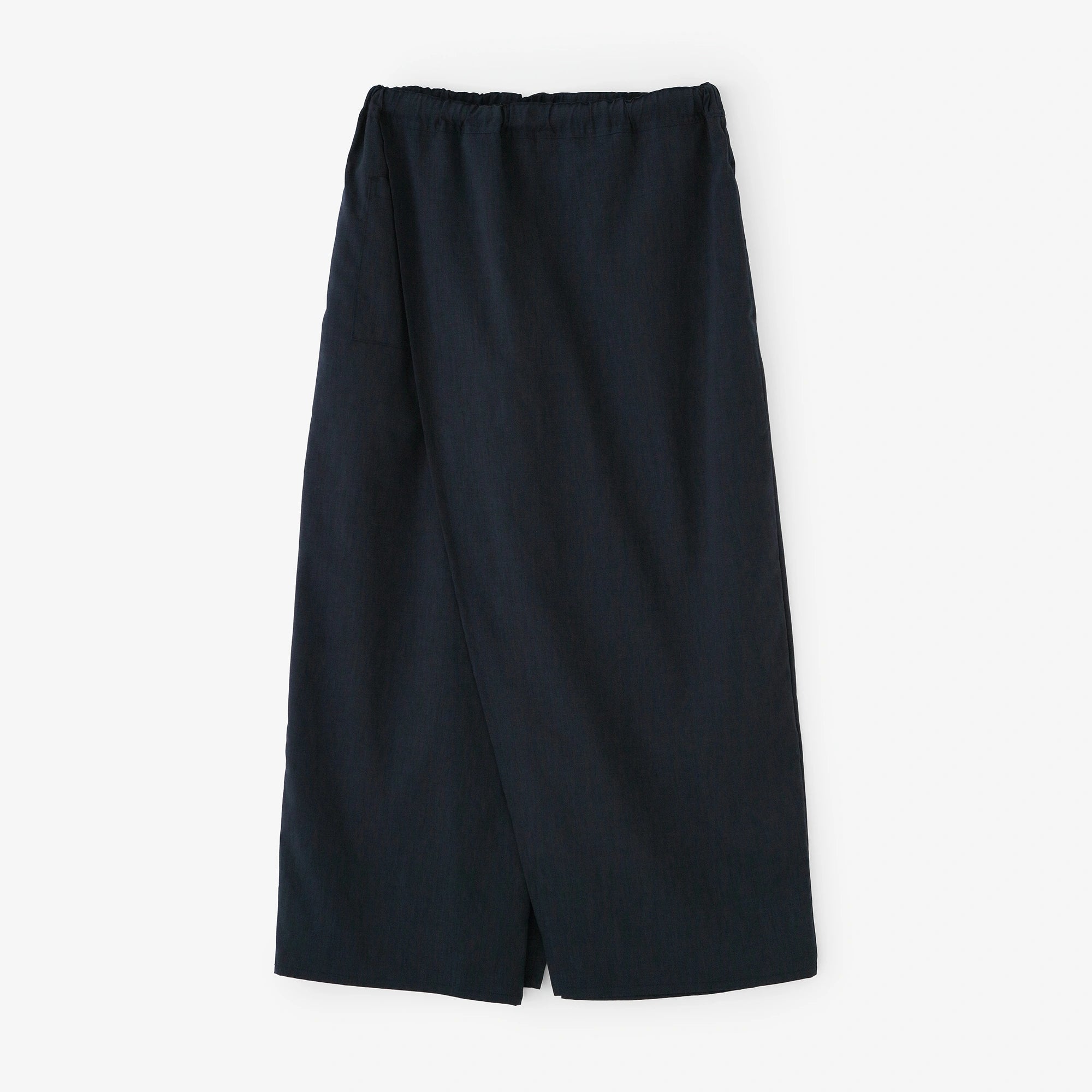 伸麻混纺和服裤装／暗蓝色