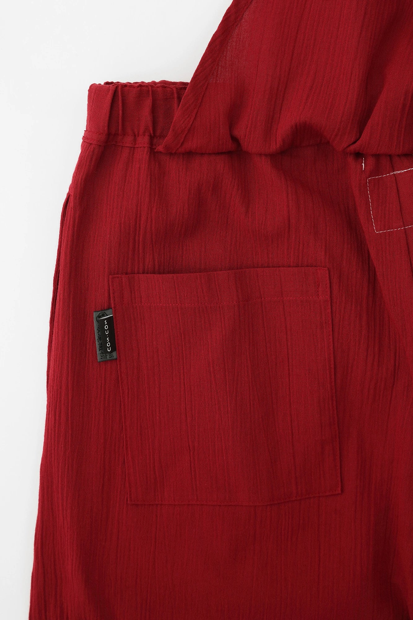 【Ships ard. 4/21】Chizimi Cotton 20/20 Wrap Harem Pants  / Dark Red