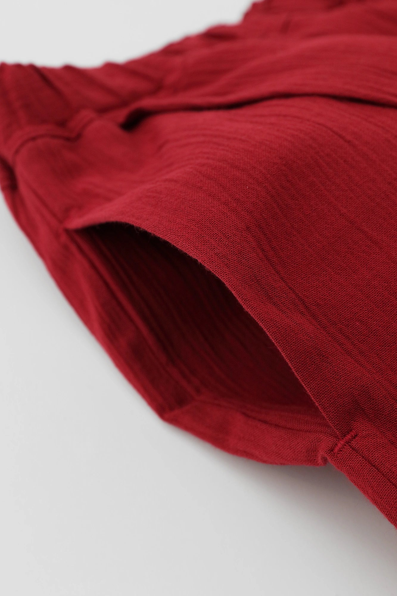 【Ships ard. 4/21】Chizimi Cotton 20/20 Wrap Harem Pants  / Dark Red