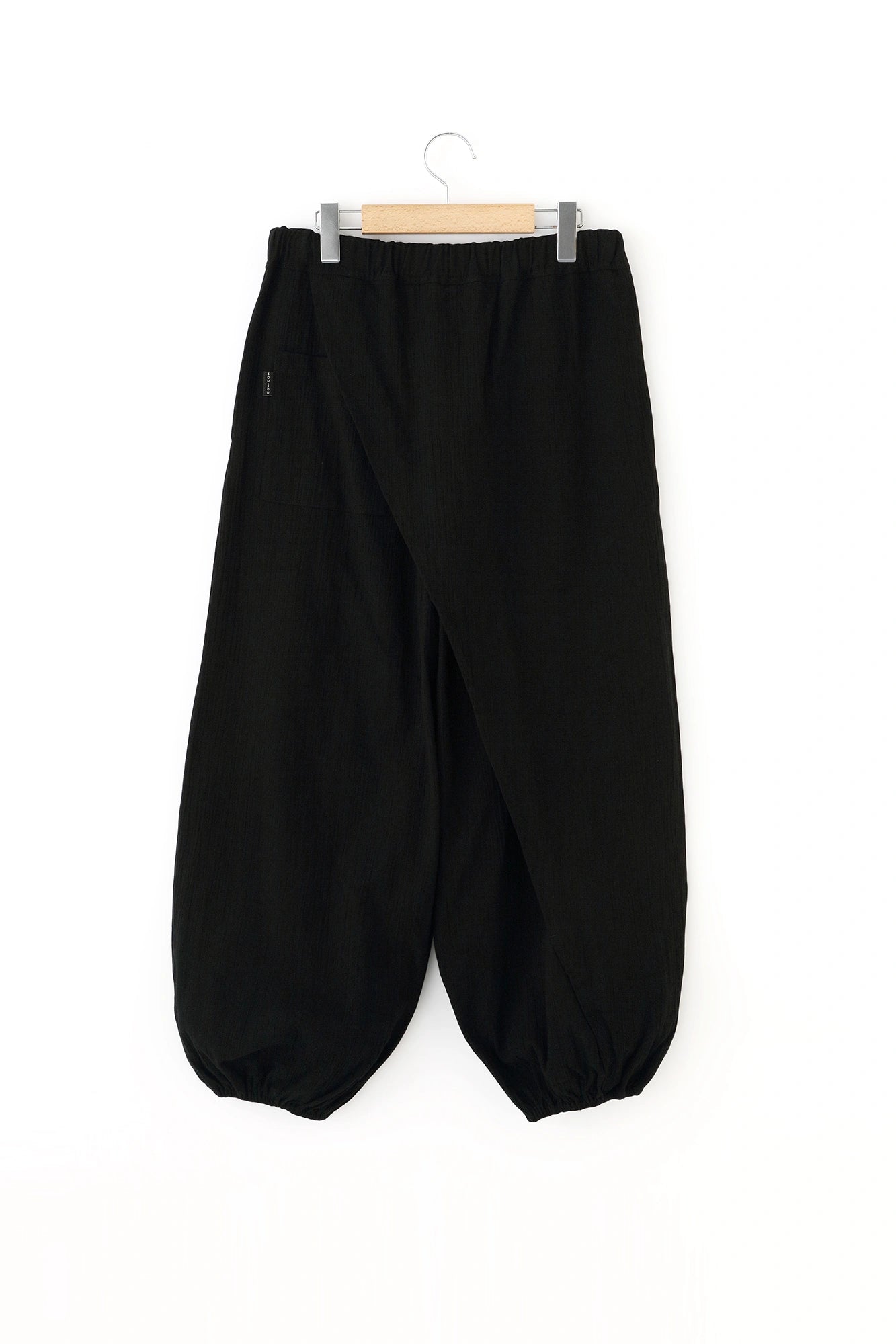 【Ships ard. 6/23】Chizimi Cotton 20/20 Wrap Harem Pants Bi-color / Black×Pine Cones
