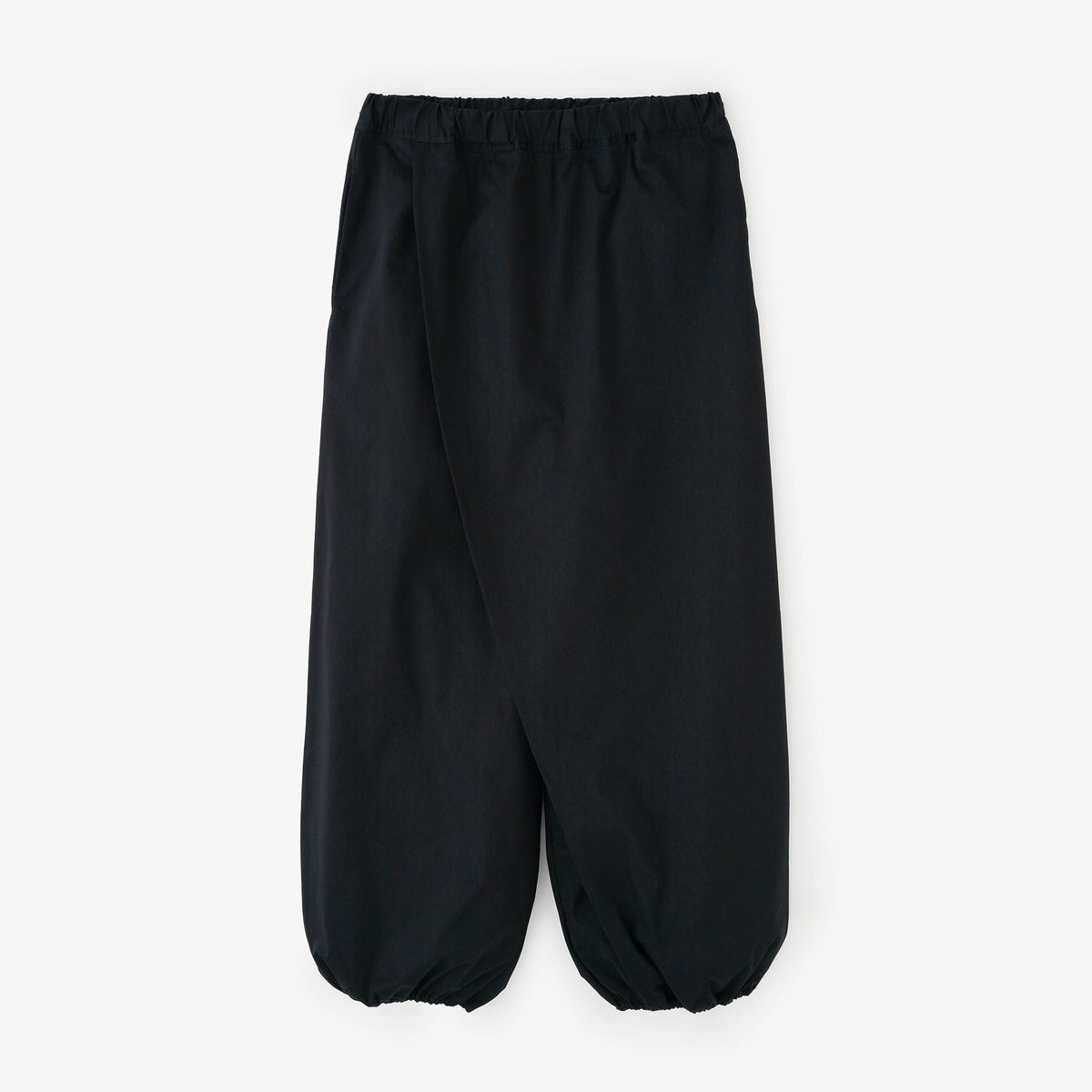 Shin Ratine Weave Wrap Harem Pants／Black Blue 