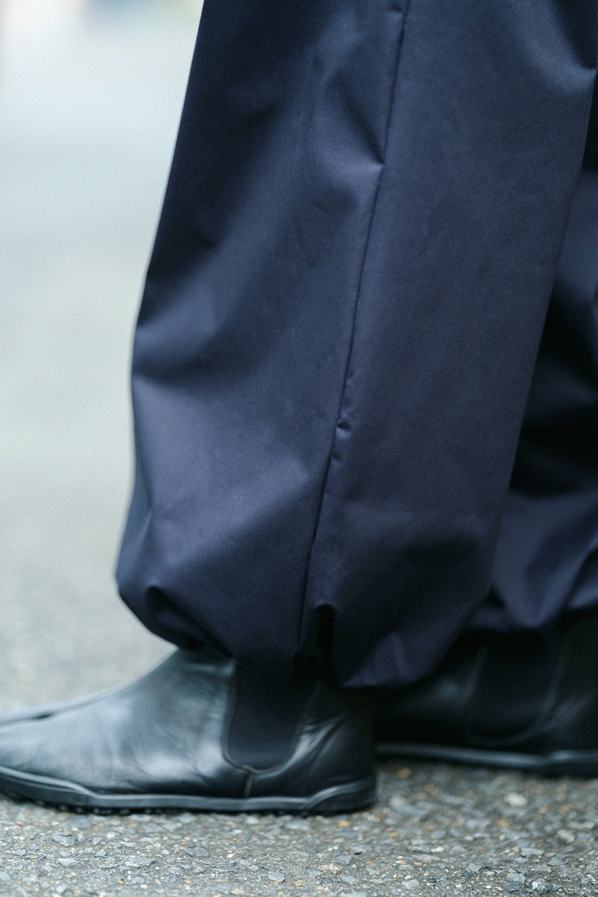 Shin Ratine Weave Wrap Harem Pants／Black Blue 
