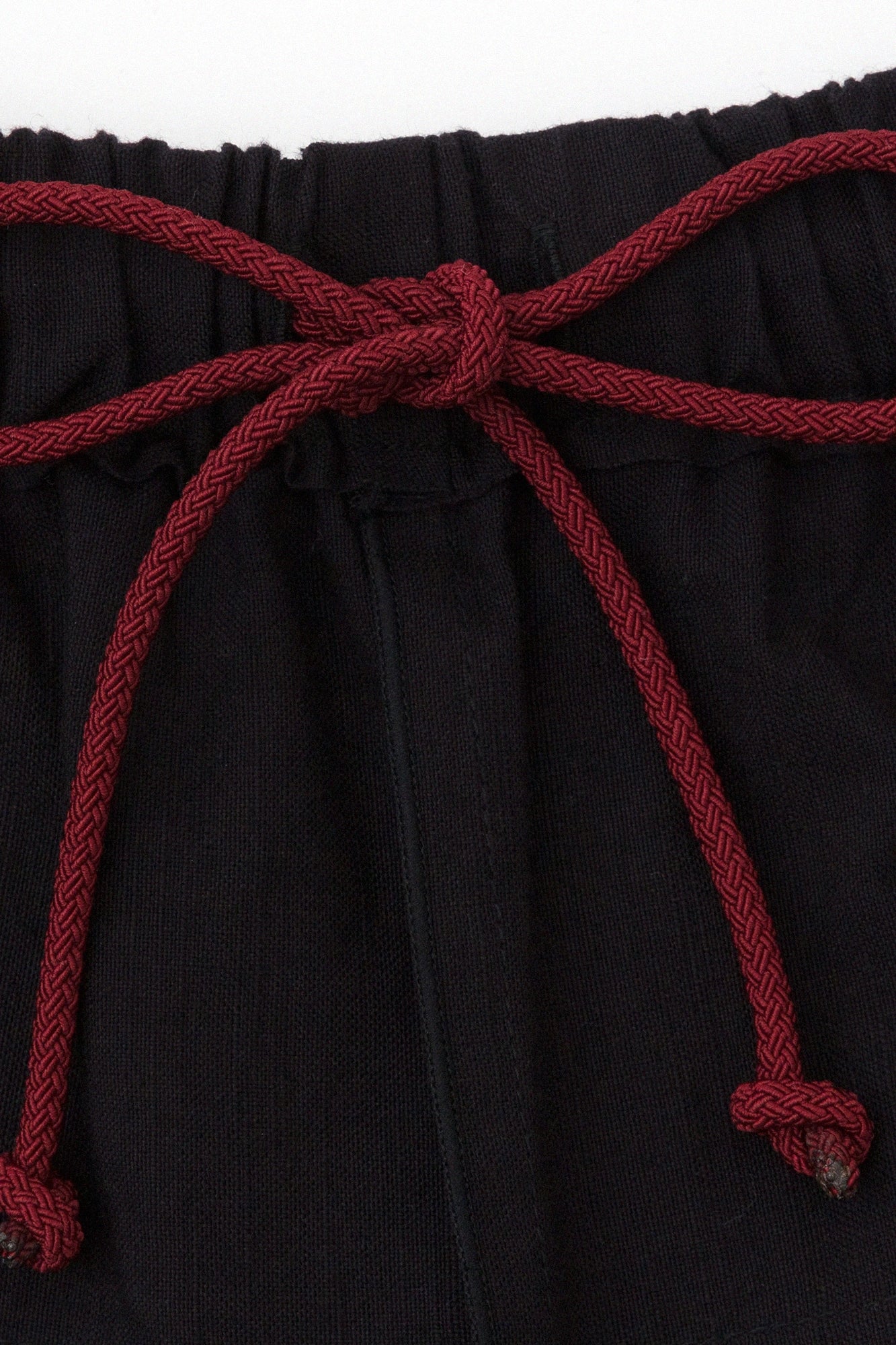 久留米織紋 和服帶長褲 /圓點 黑色
