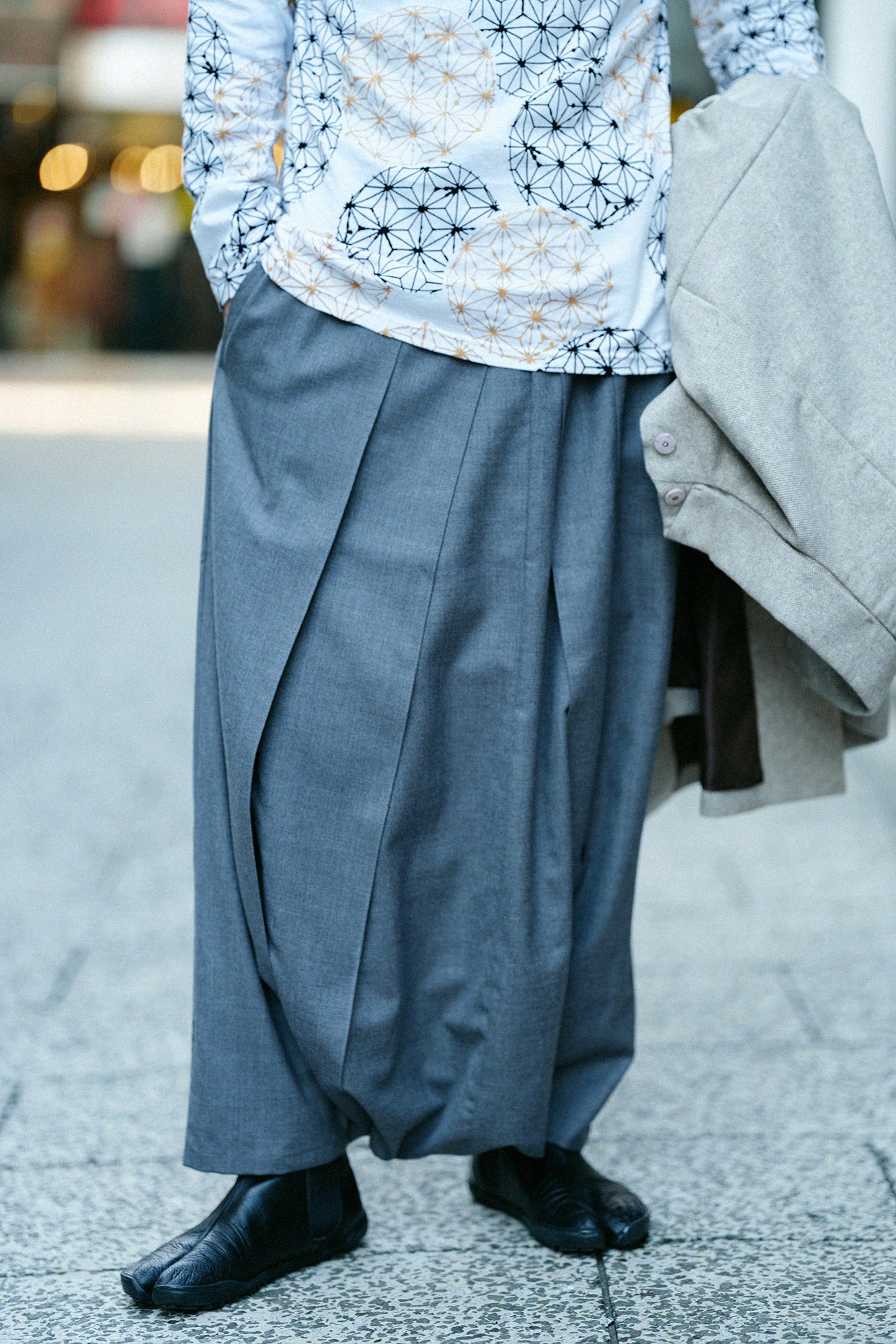 超級100羊毛 袴富士（飛鼠褲）／灰色