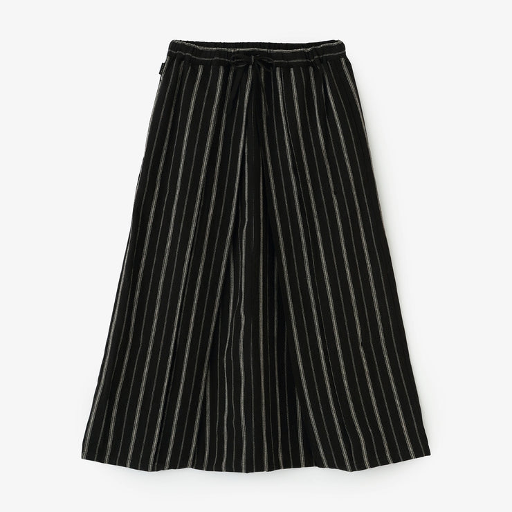 Cotton-linen Blend Hakama Fuji Pants／Fine Striped Black