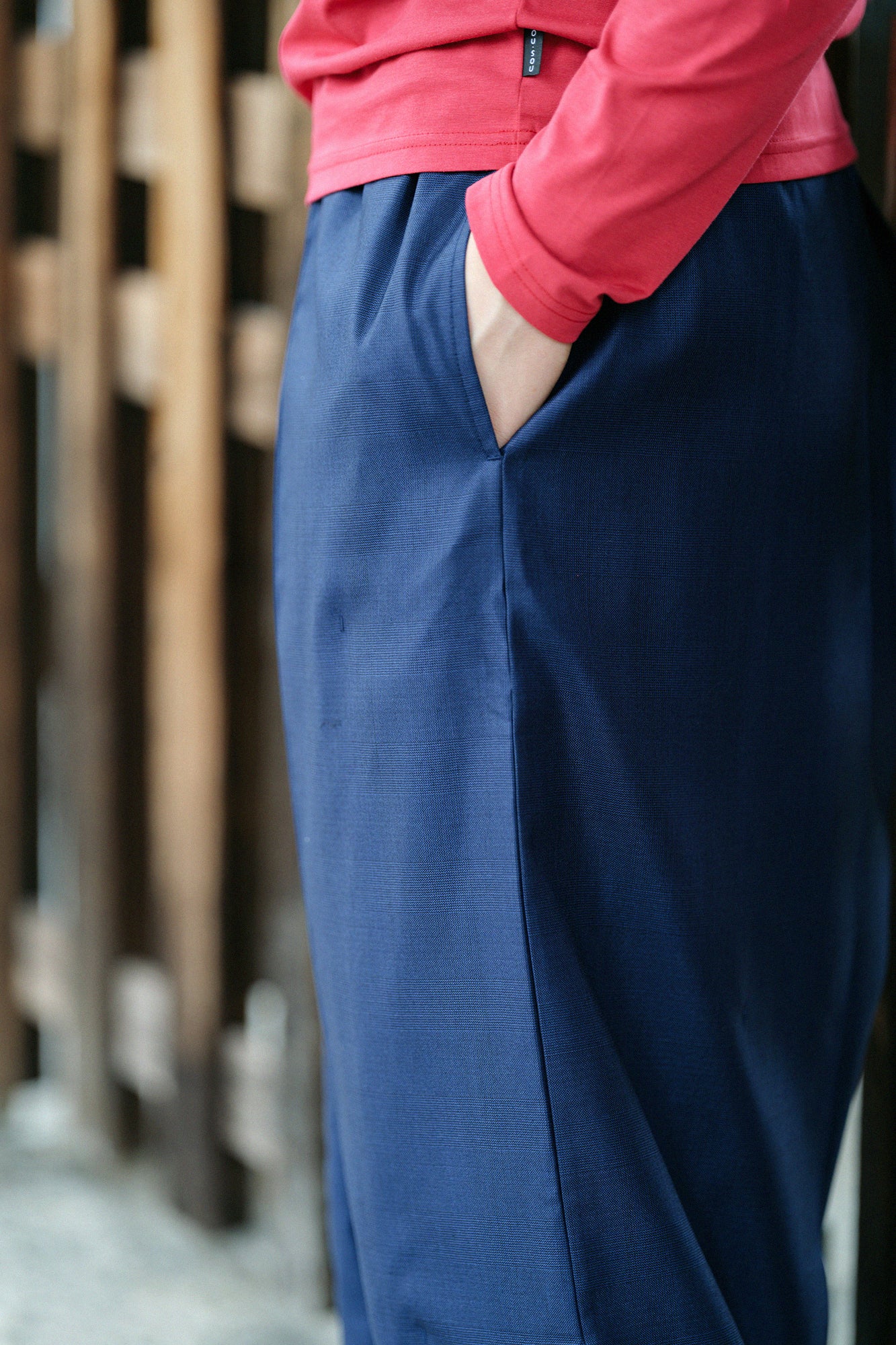 42雙線 梳毛 袴富士（飛鼠褲）／黑色