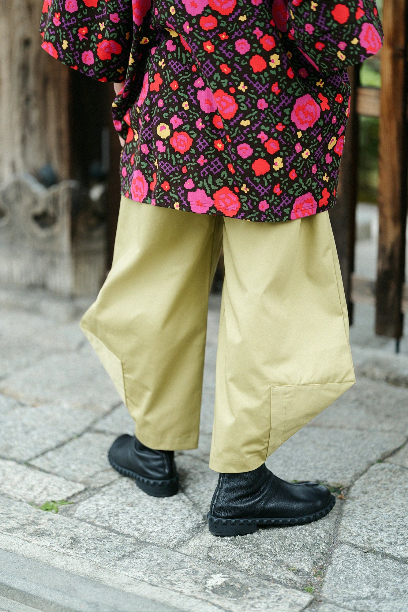 Chino Cloth Wide-legged Pants Odayaka／Straw Color