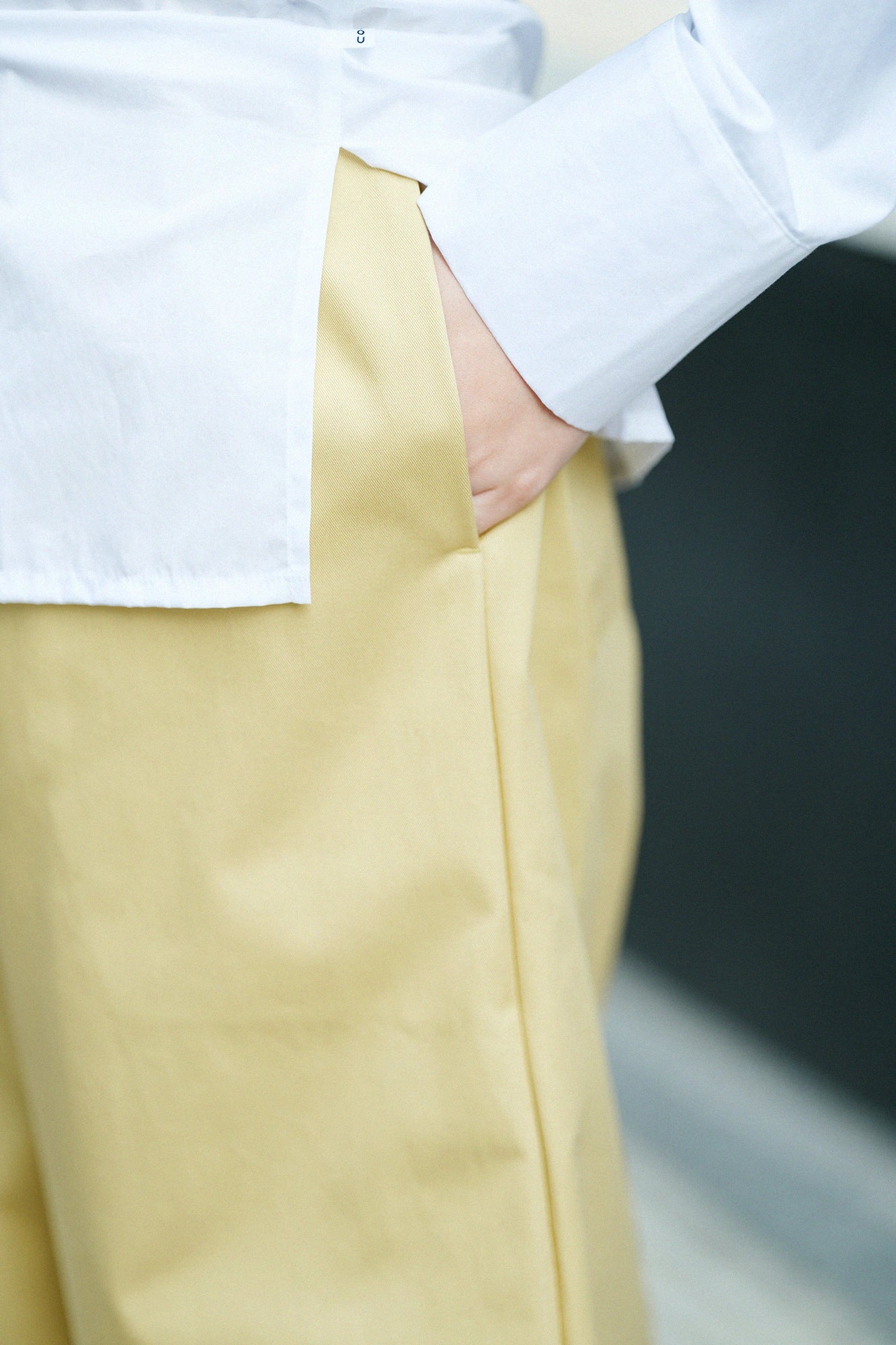 Chino Tissu Large Monpe Odayaka/Jaune Pâle