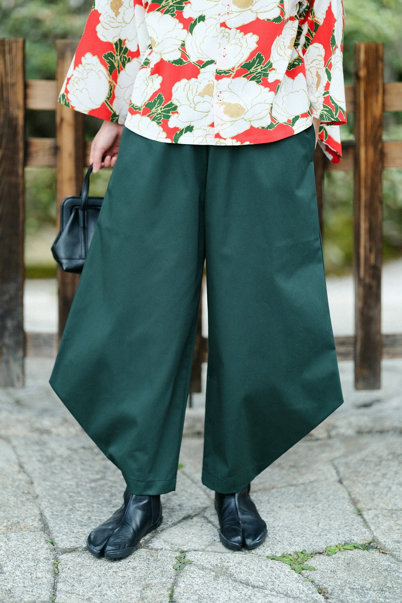 Chino Cloth Wide-legged Pants Odayaka／Dark Green