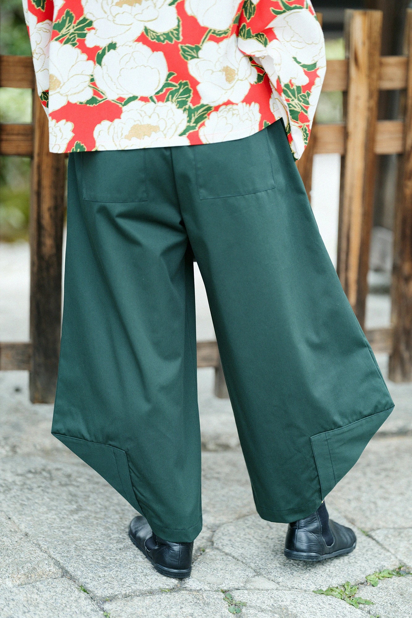 Chino Cloth Wide-legged Pants Odayaka／Dark Green