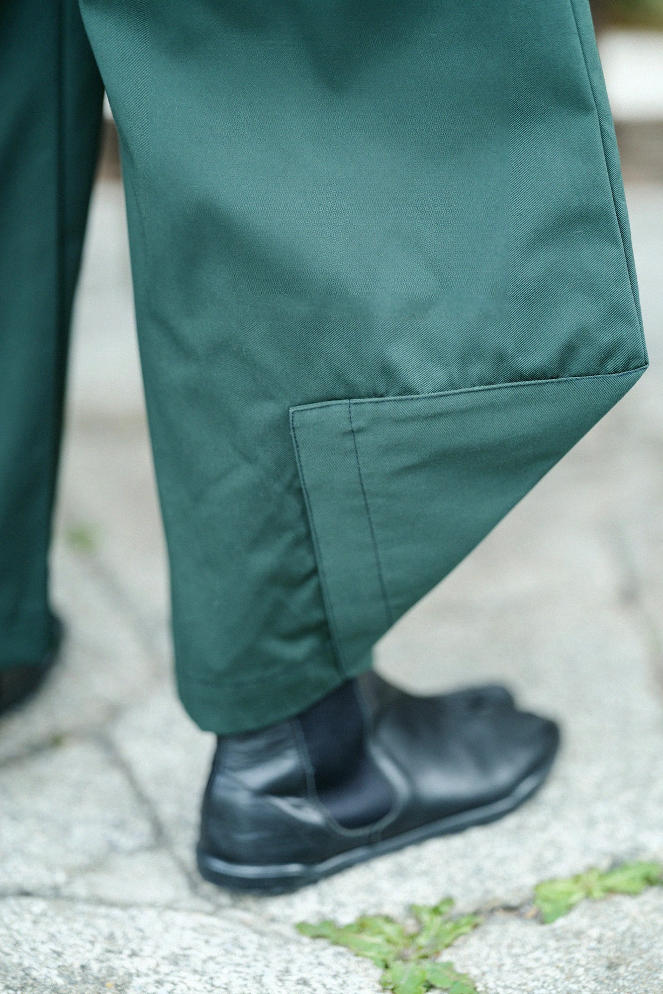 Chino Cloth Wide-legged Pants Odayaka／Dark Green